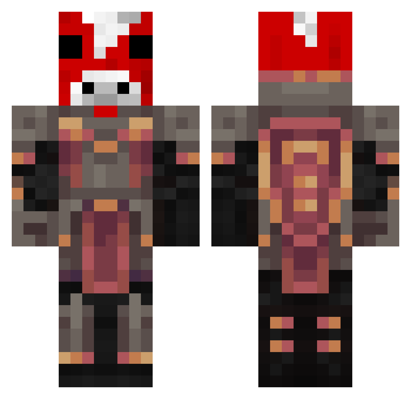 ReverendBingus Minecraft skin, front and back view