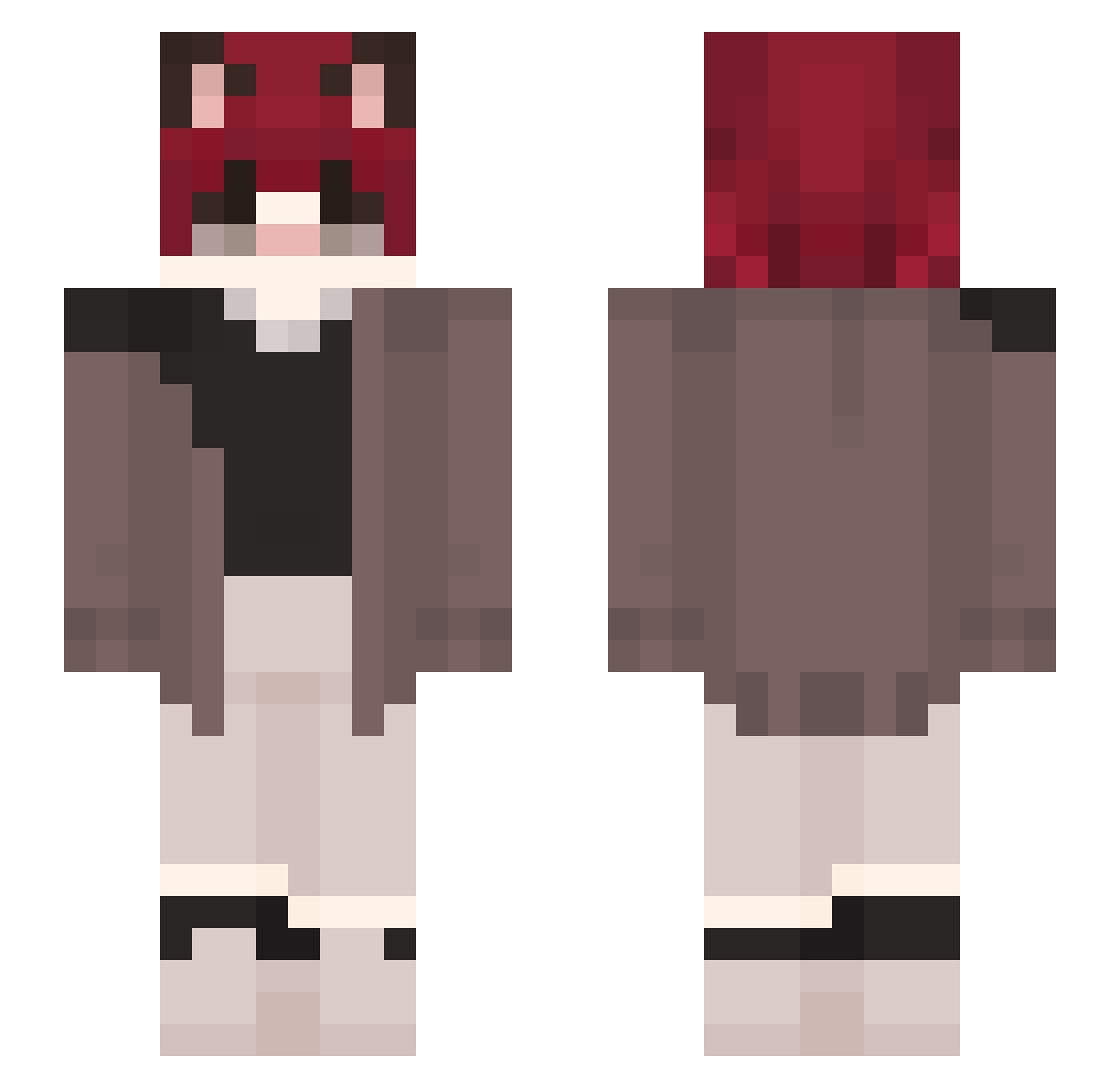 redfox9000 Minecraft skin, front and back view