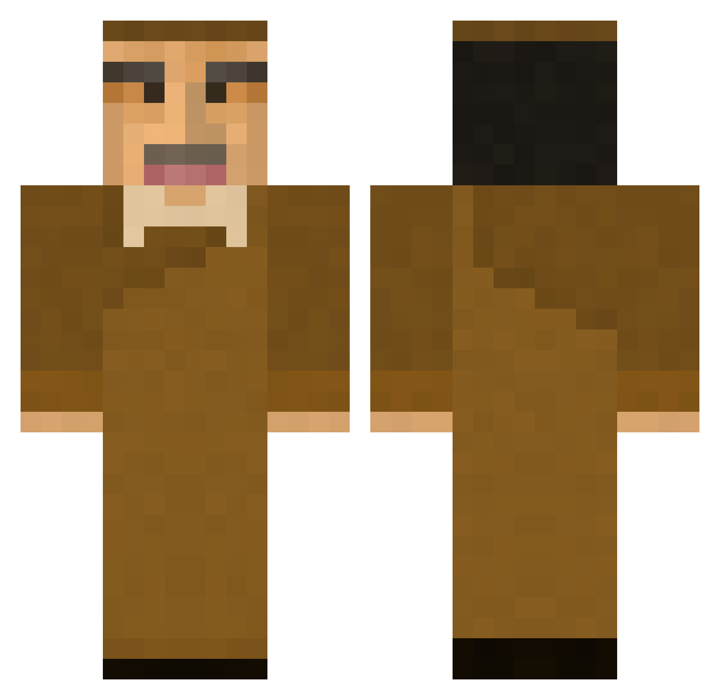 ImNotAloneKKK Minecraft skin, front and back view