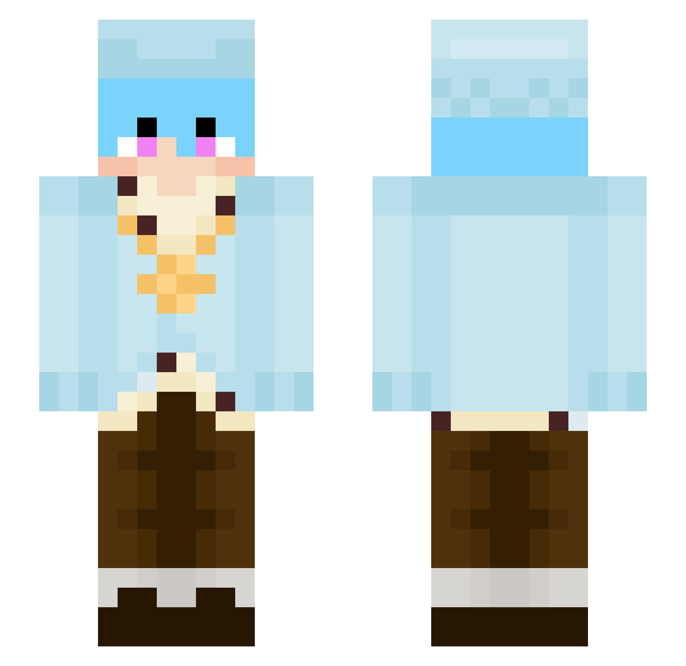 weeeirdkiiid Minecraft skin, front and back view