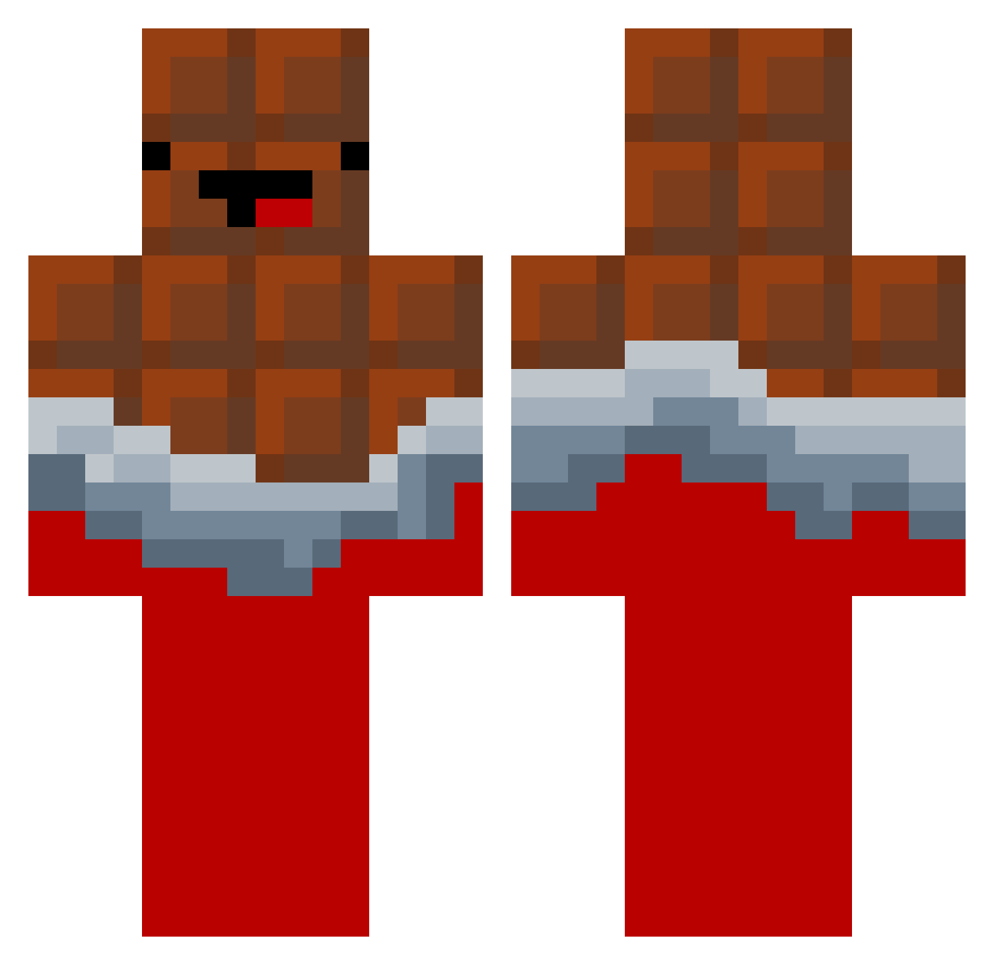 Toxic_Xero Minecraft skin, front and back view