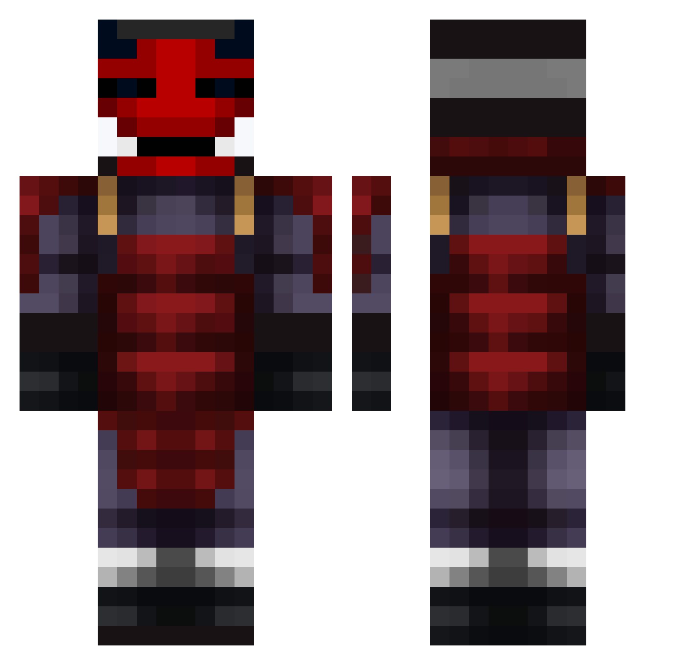 LukeShark001 Minecraft skin, front and back view