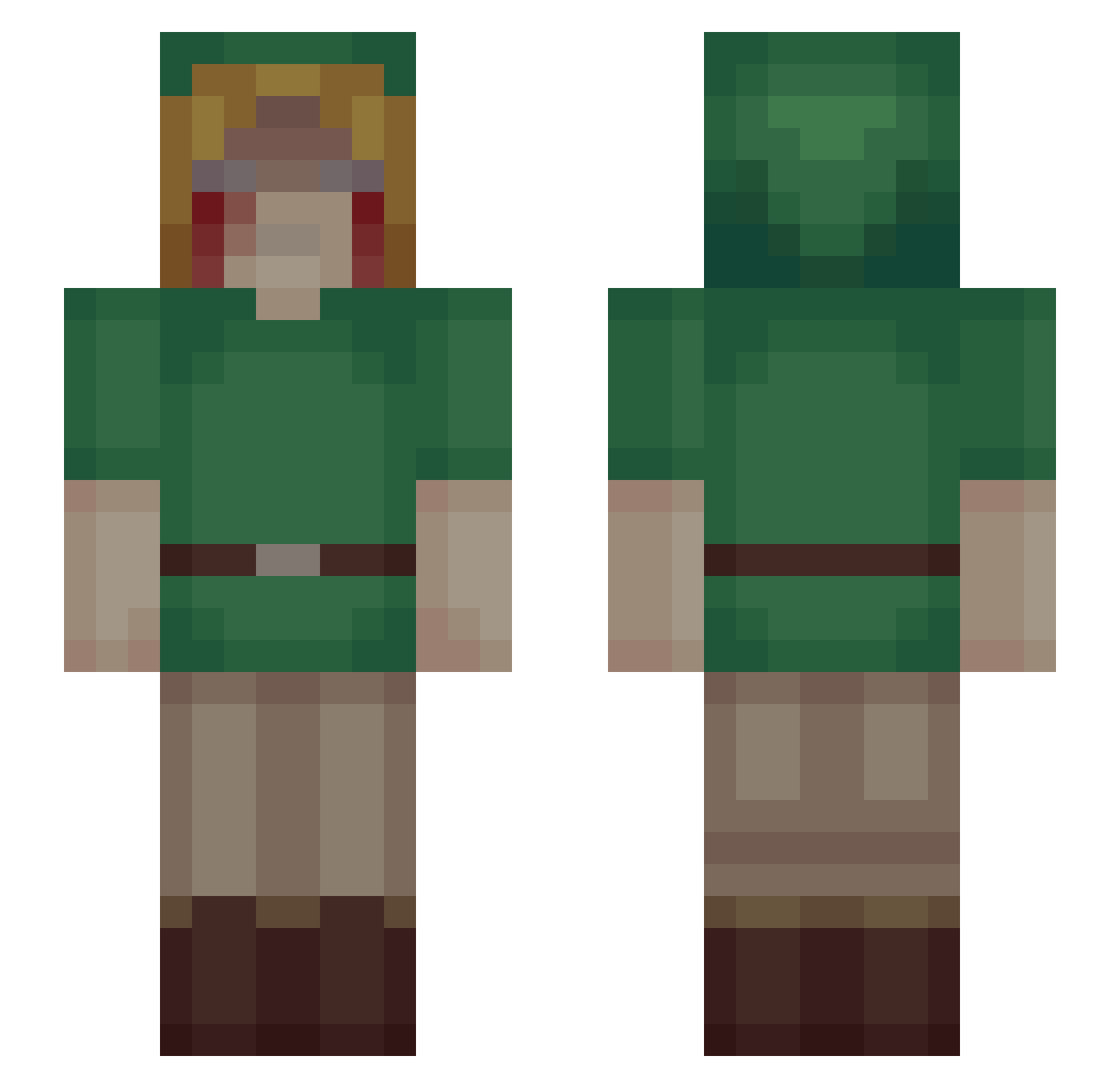 Braco4280 Minecraft skin, front and back view