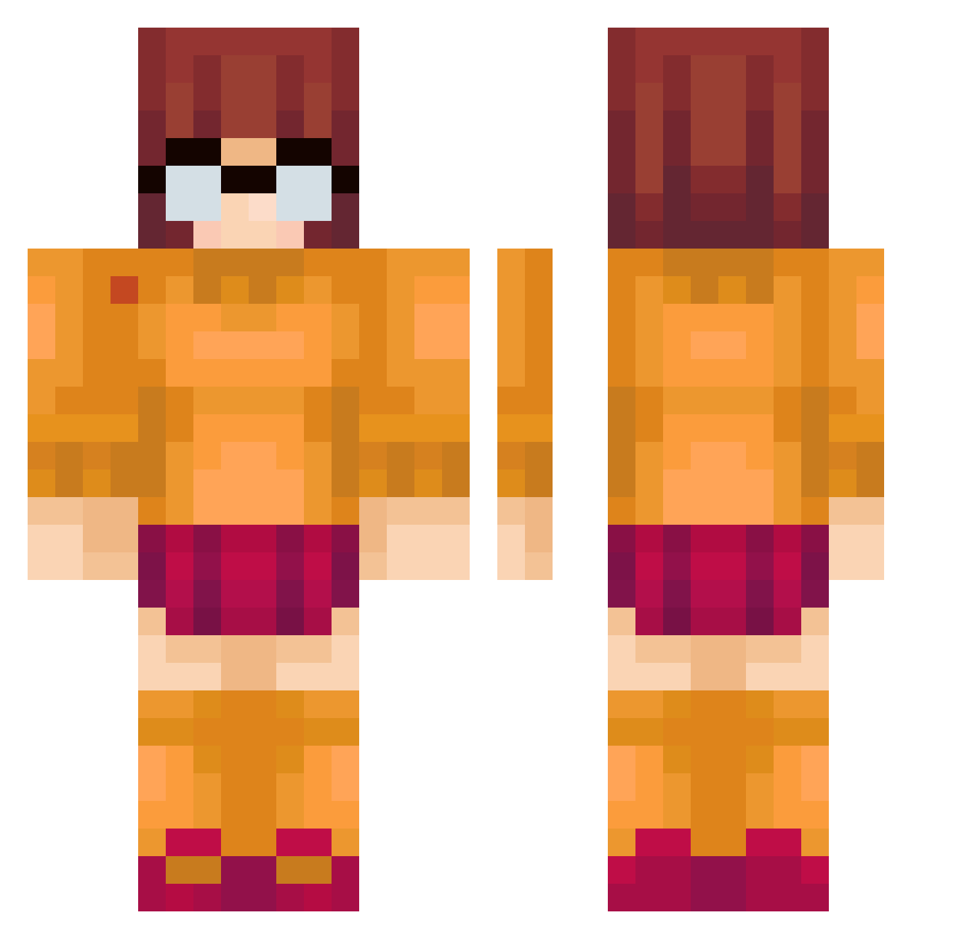 notCleric Minecraft skin, front and back view