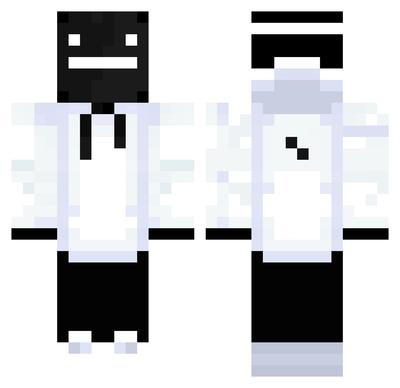 Xreasy45 Minecraft skin, front and back view