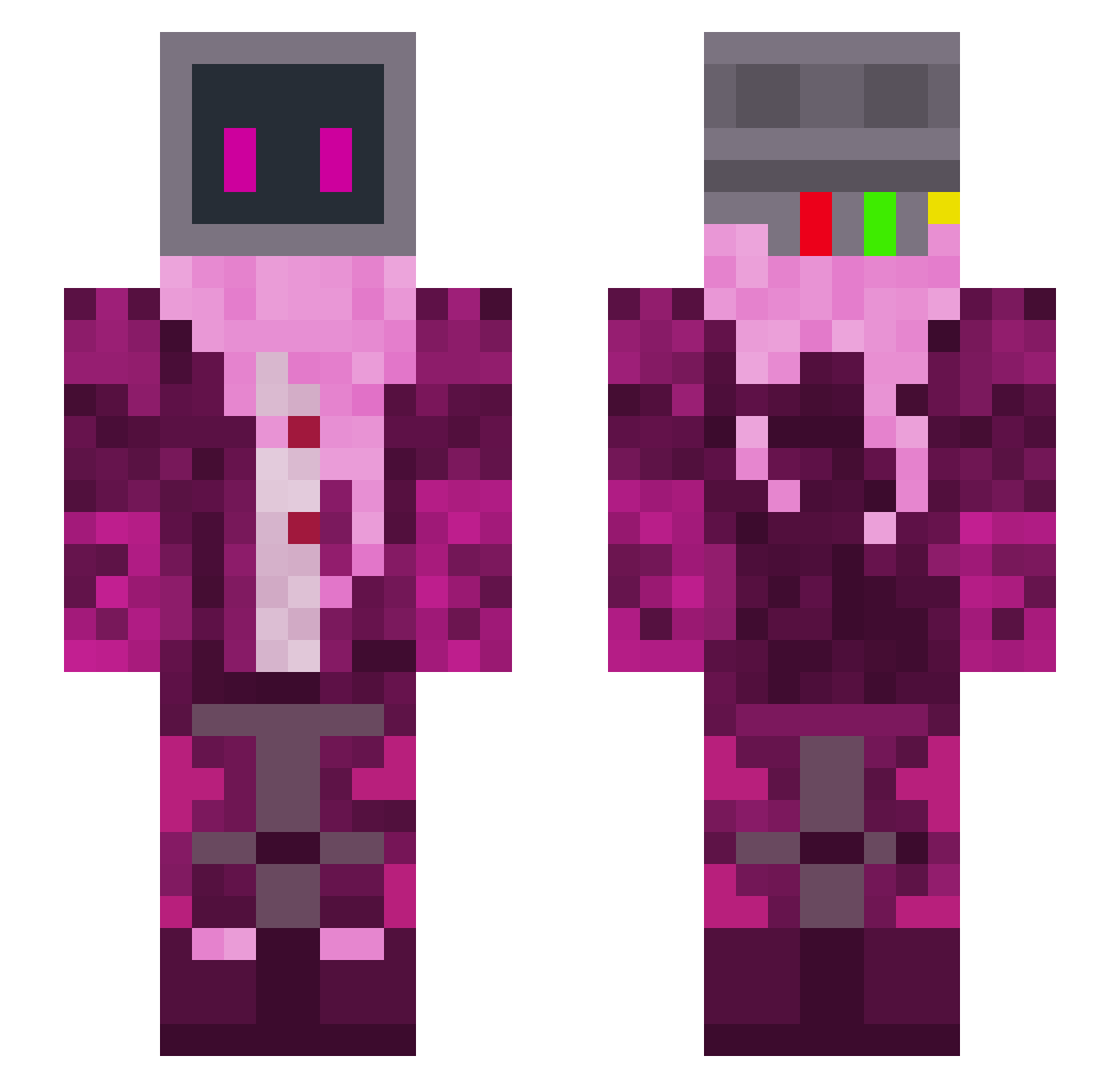 RobAndrew Minecraft skin, front and back view