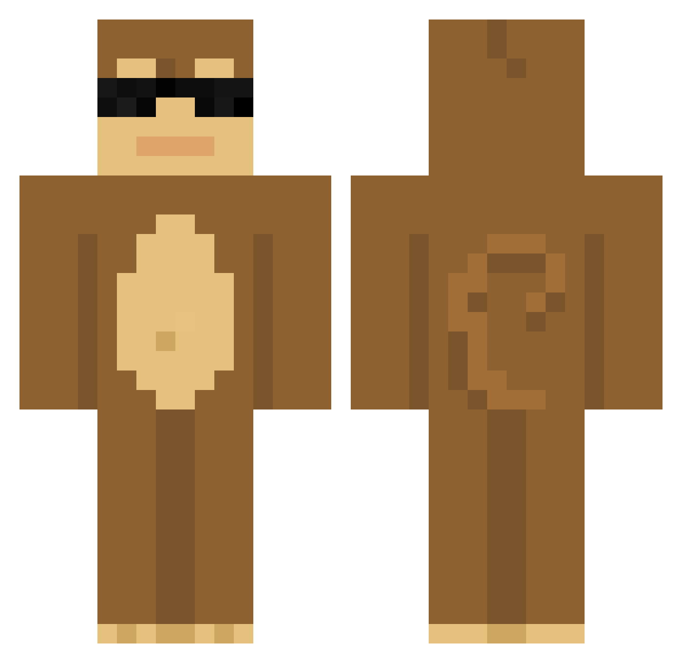 SrPepito Minecraft skin, front and back view