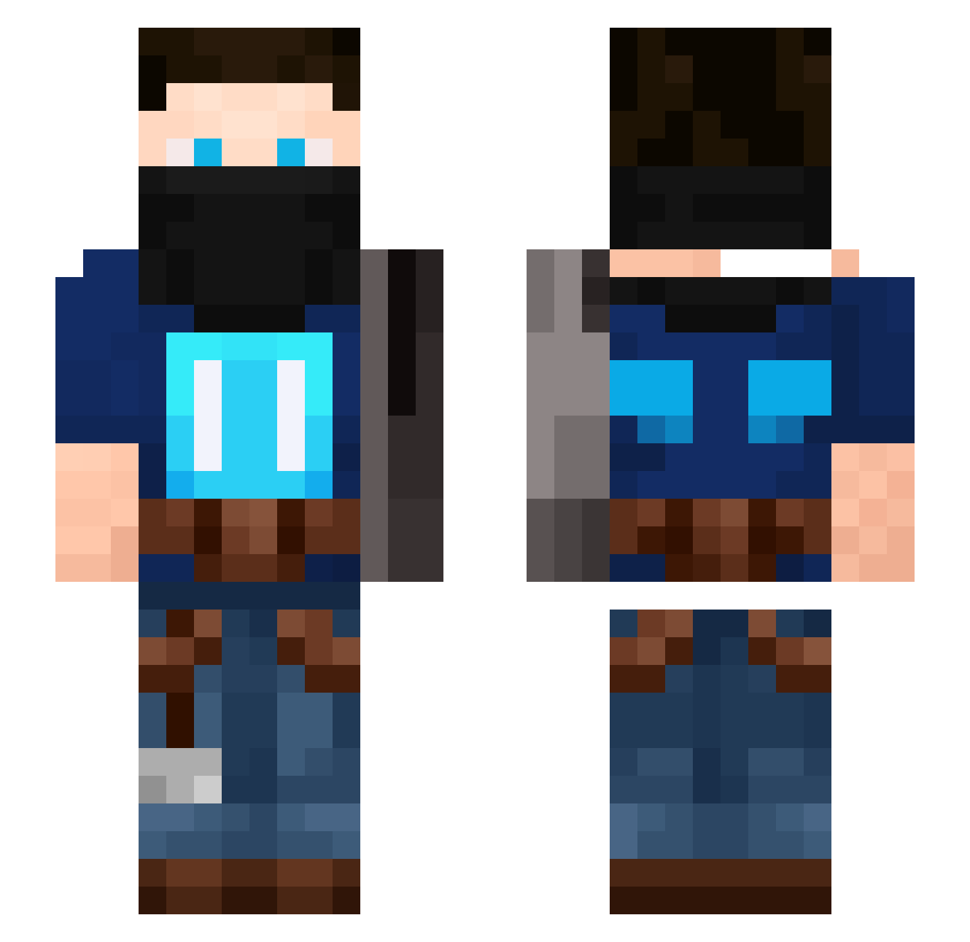 DargiV Minecraft skin, front and back view