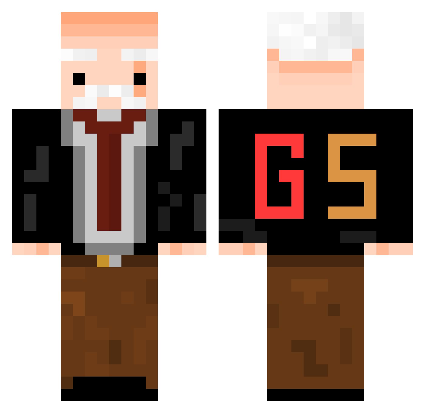 Taiyou02_ Minecraft skin, front and back view