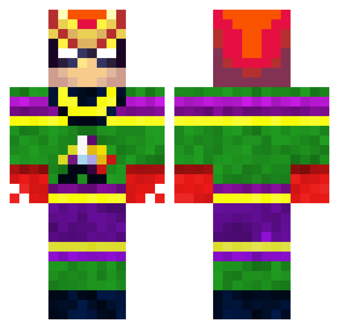 CaptainFulton Minecraft skin, front and back view