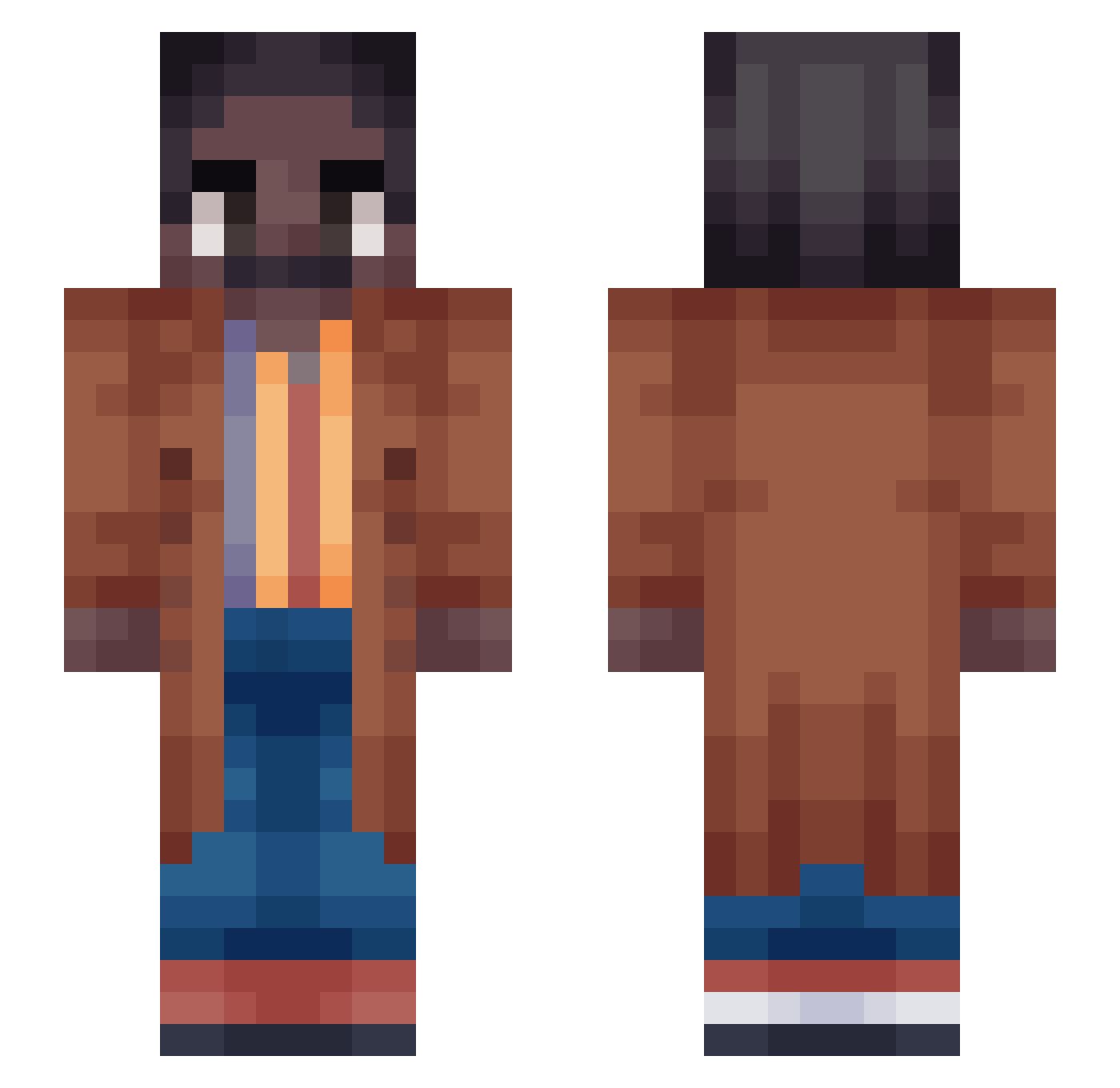 RohanKeegshibe Minecraft skin, front and back view