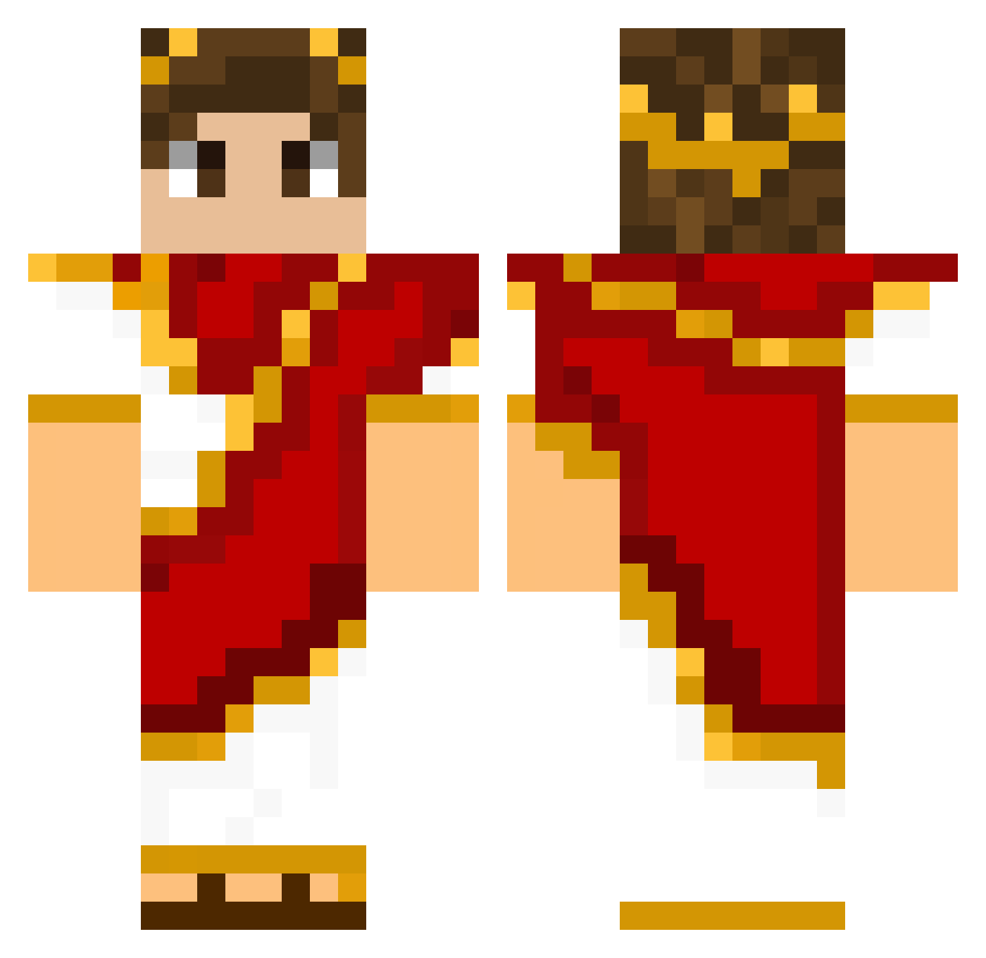 Luce99 Minecraft skin, front and back view