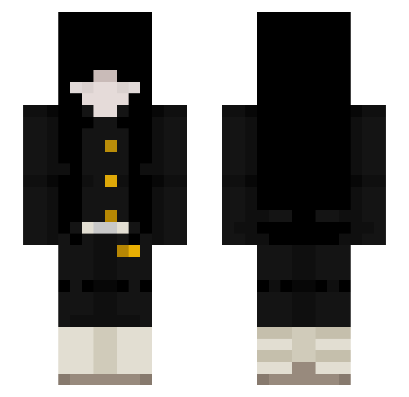 rkon Minecraft skin, front and back view