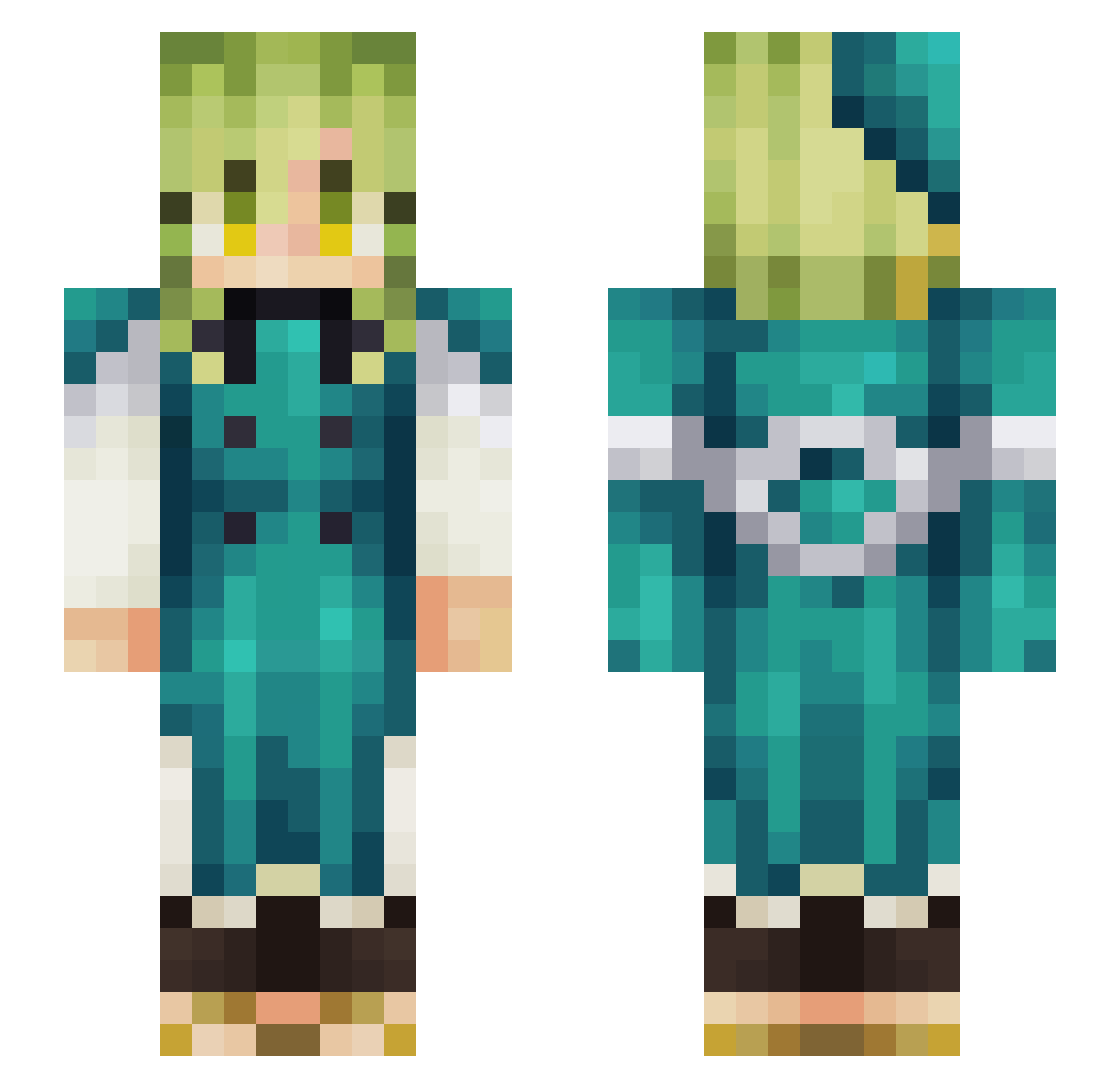 DingusSauce Minecraft skin, front and back view