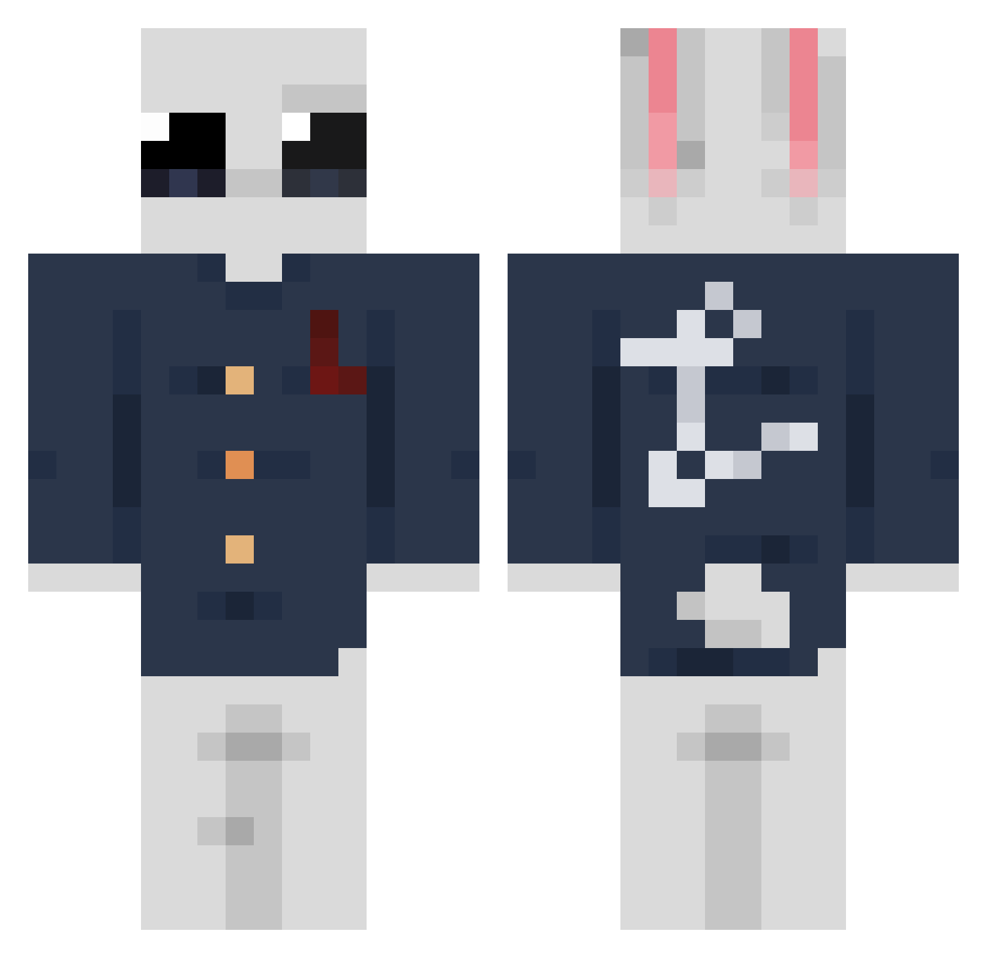Mathouuuwww Minecraft skin, front and back view