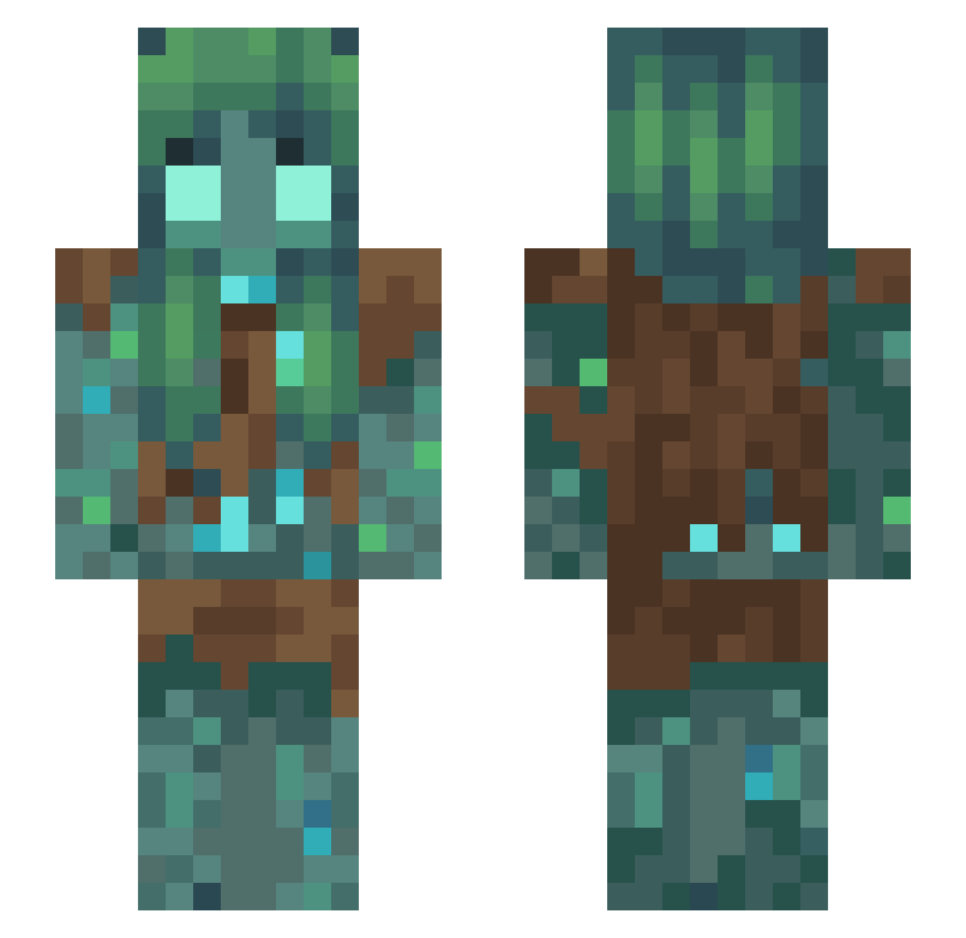 MissLivingDead Minecraft skin, front and back view