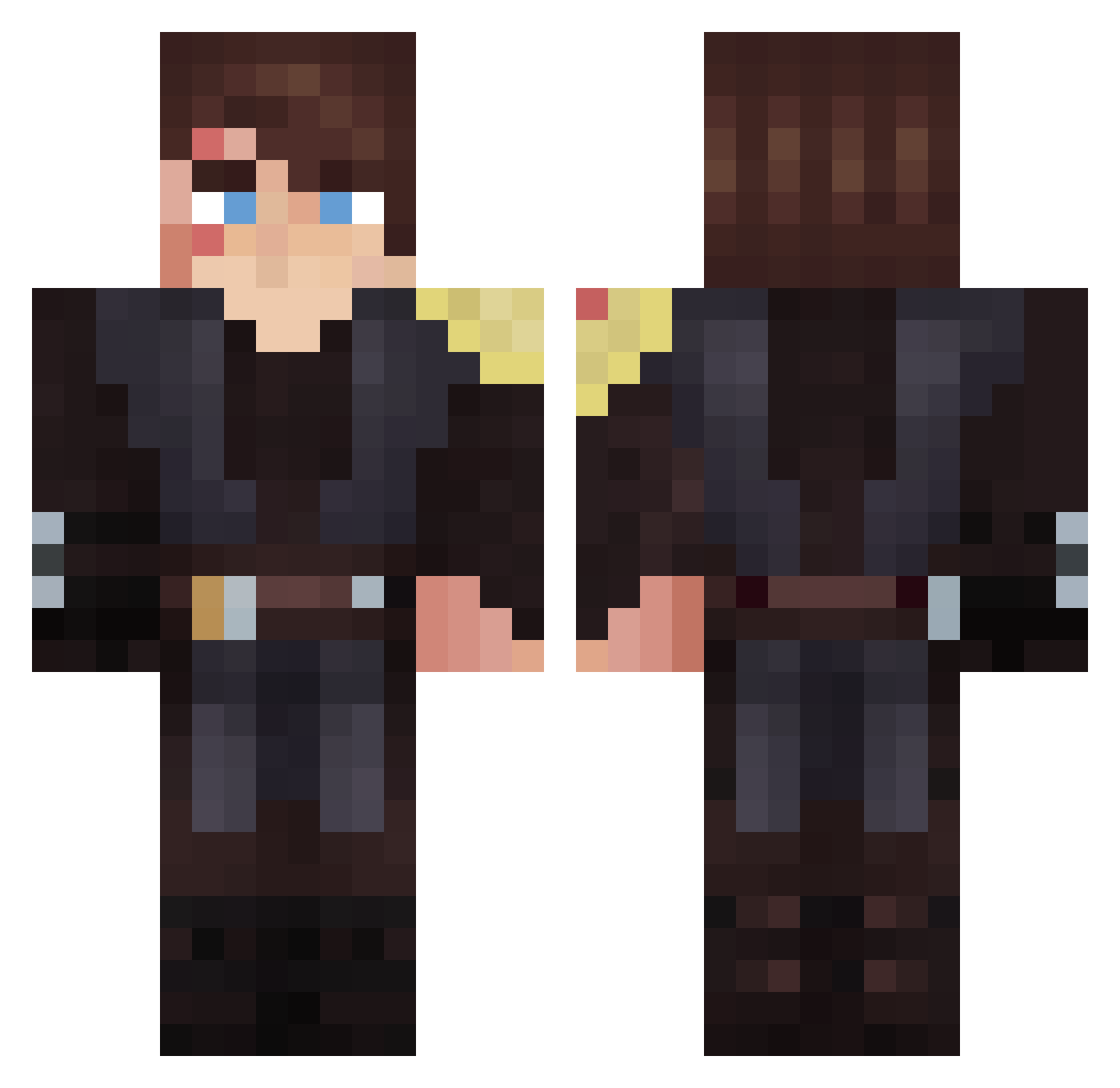 nxos12 Minecraft skin, front and back view