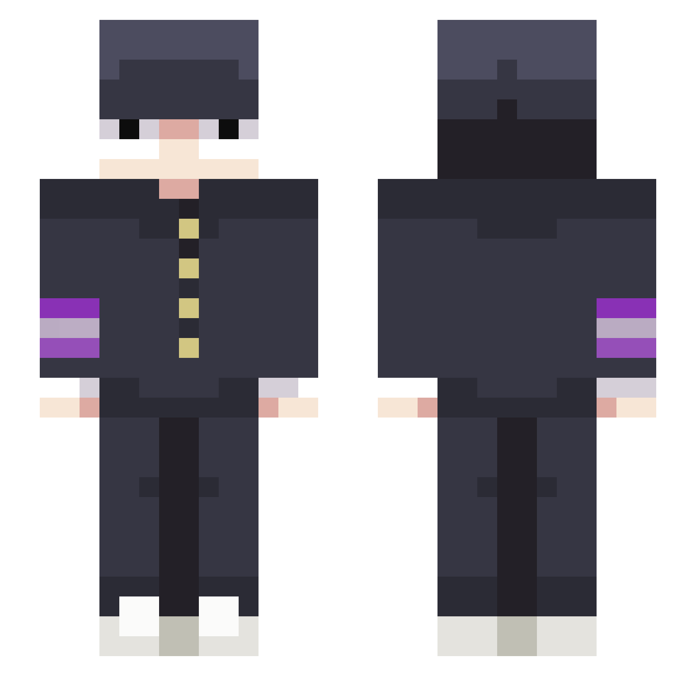 PopeyesEnjoyer Minecraft skin, front and back view