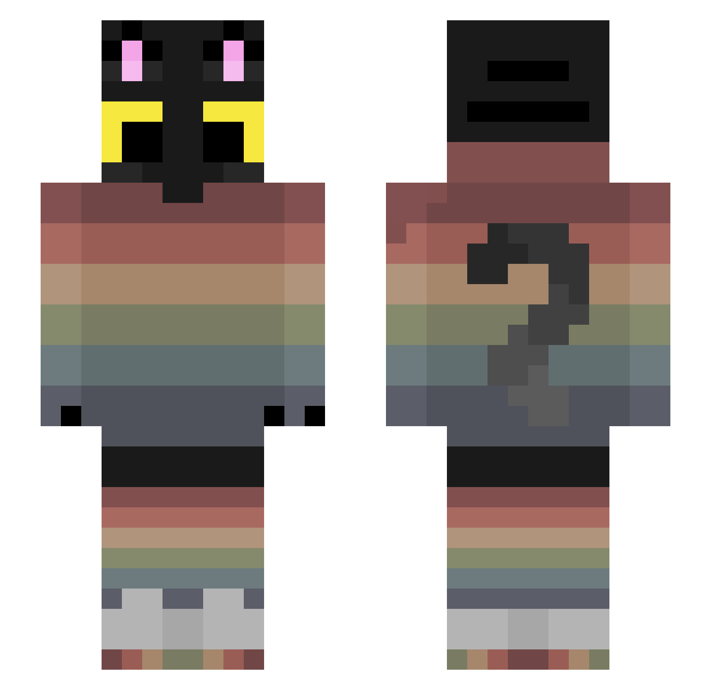 raffusgalaktus Minecraft skin, front and back view