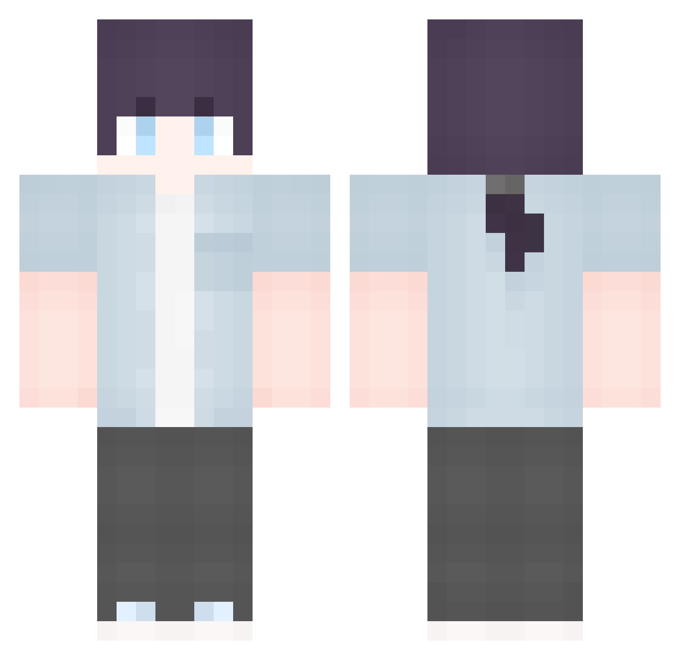 SH4M1 Minecraft skin, front and back view