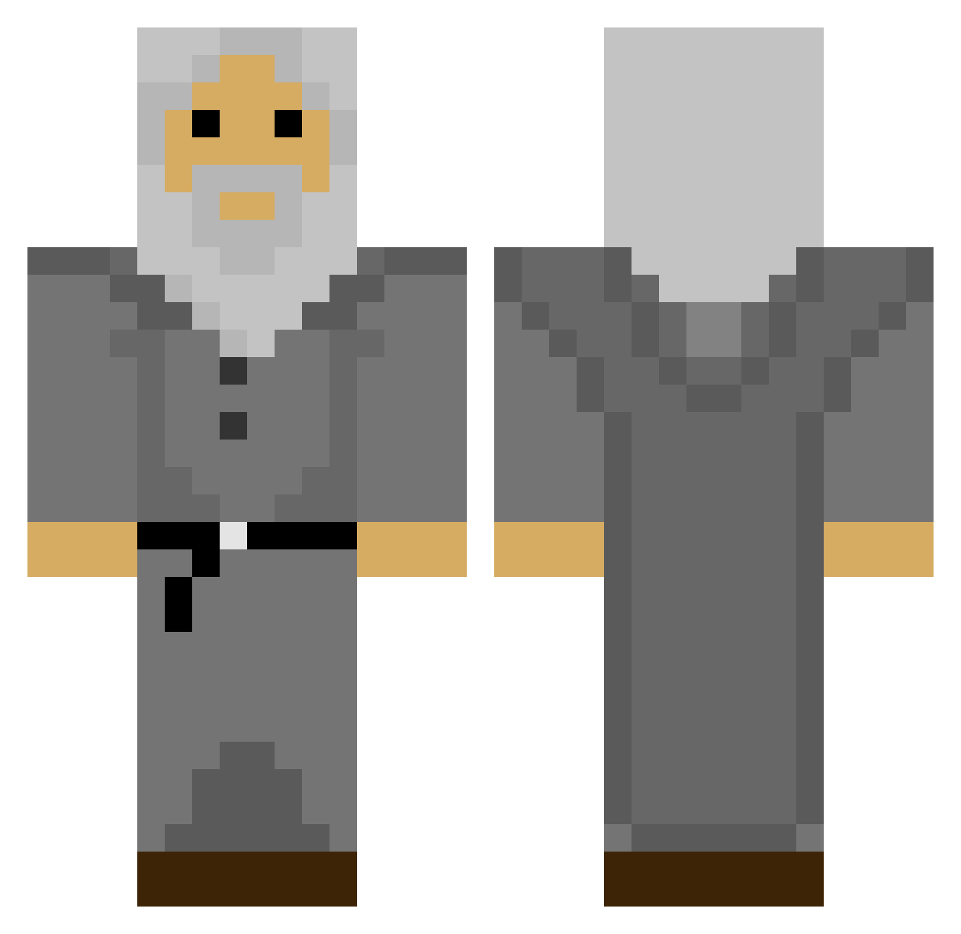 AntonSeger Minecraft skin, front and back view