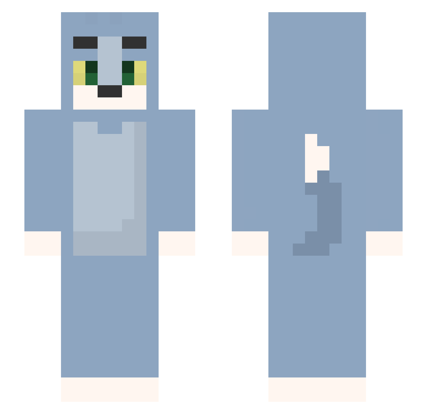 perlz Minecraft skin, front and back view
