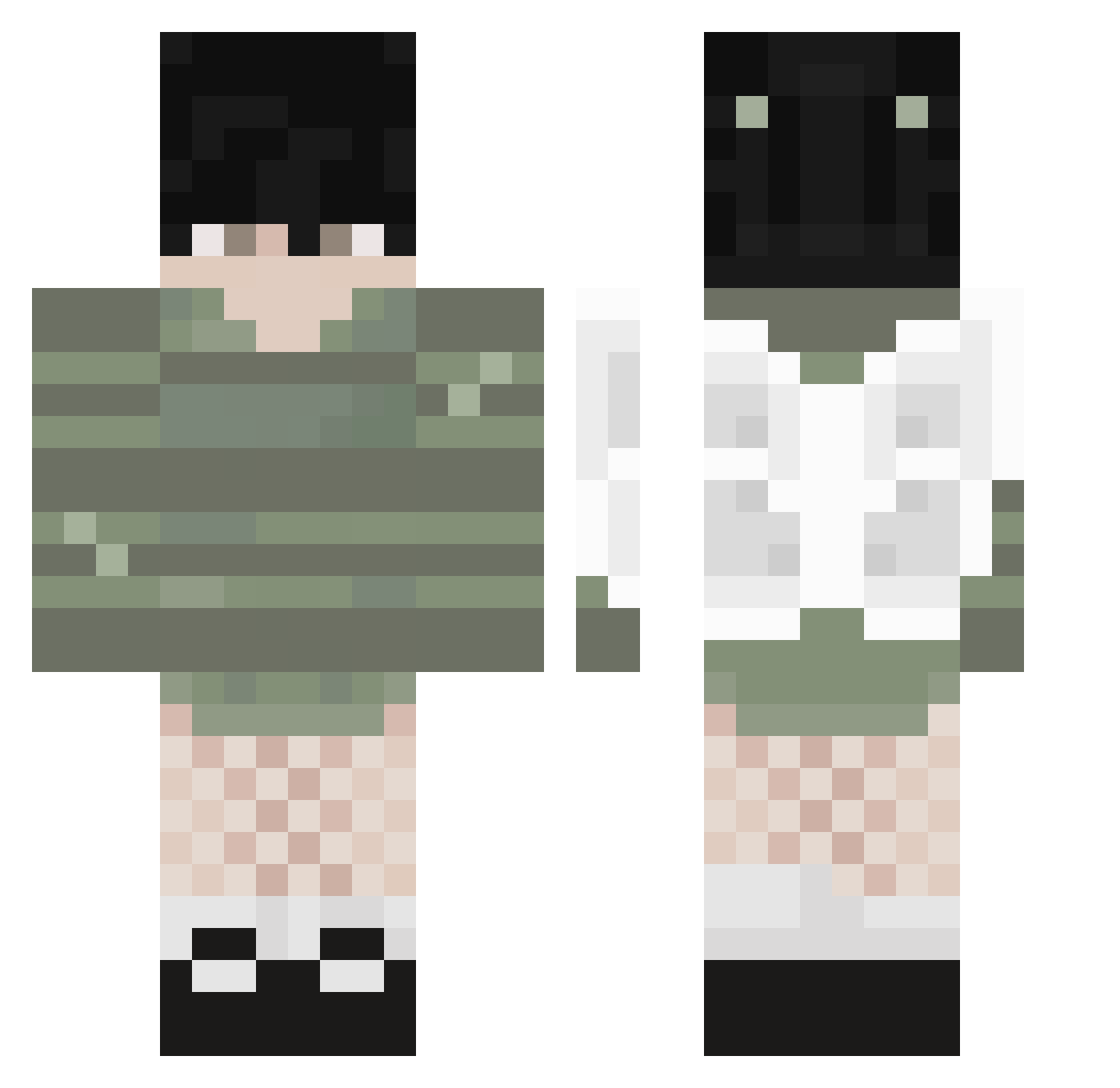 kembug Minecraft skin, front and back view