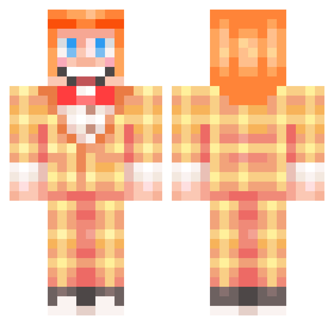punkcatter Minecraft skin, front and back view