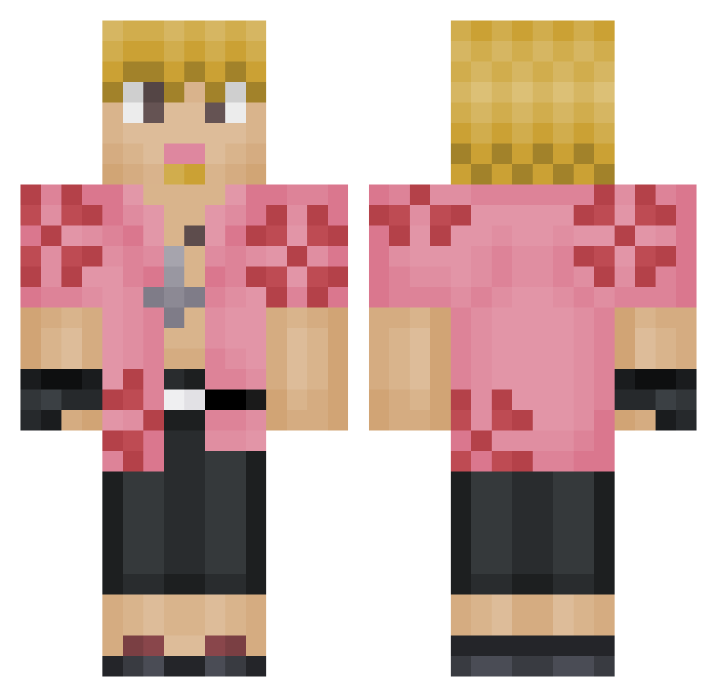 Akingboii47 Minecraft skin, front and back view