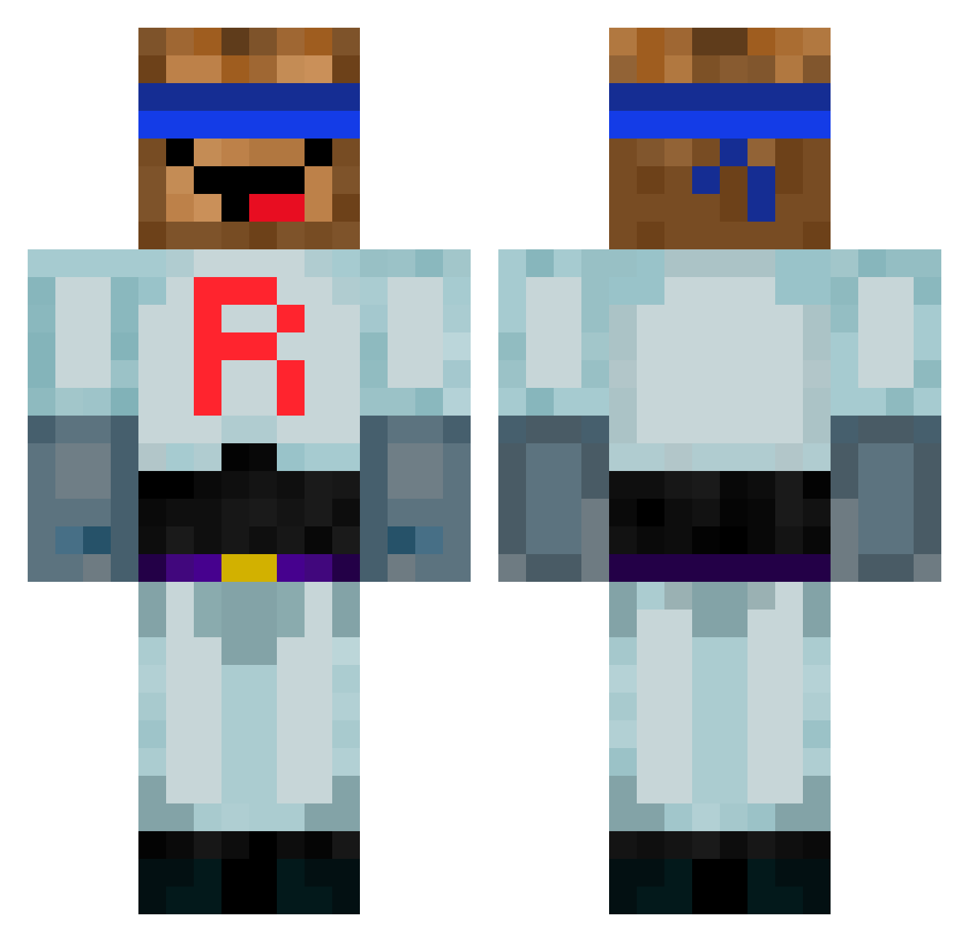 TheBreadNoob Minecraft skin, front and back view