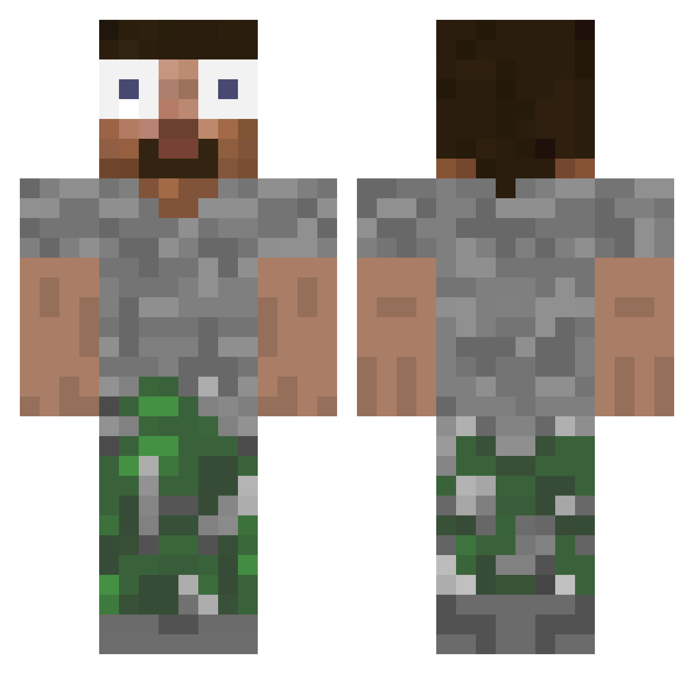 KiroKo201 Minecraft skin, front and back view