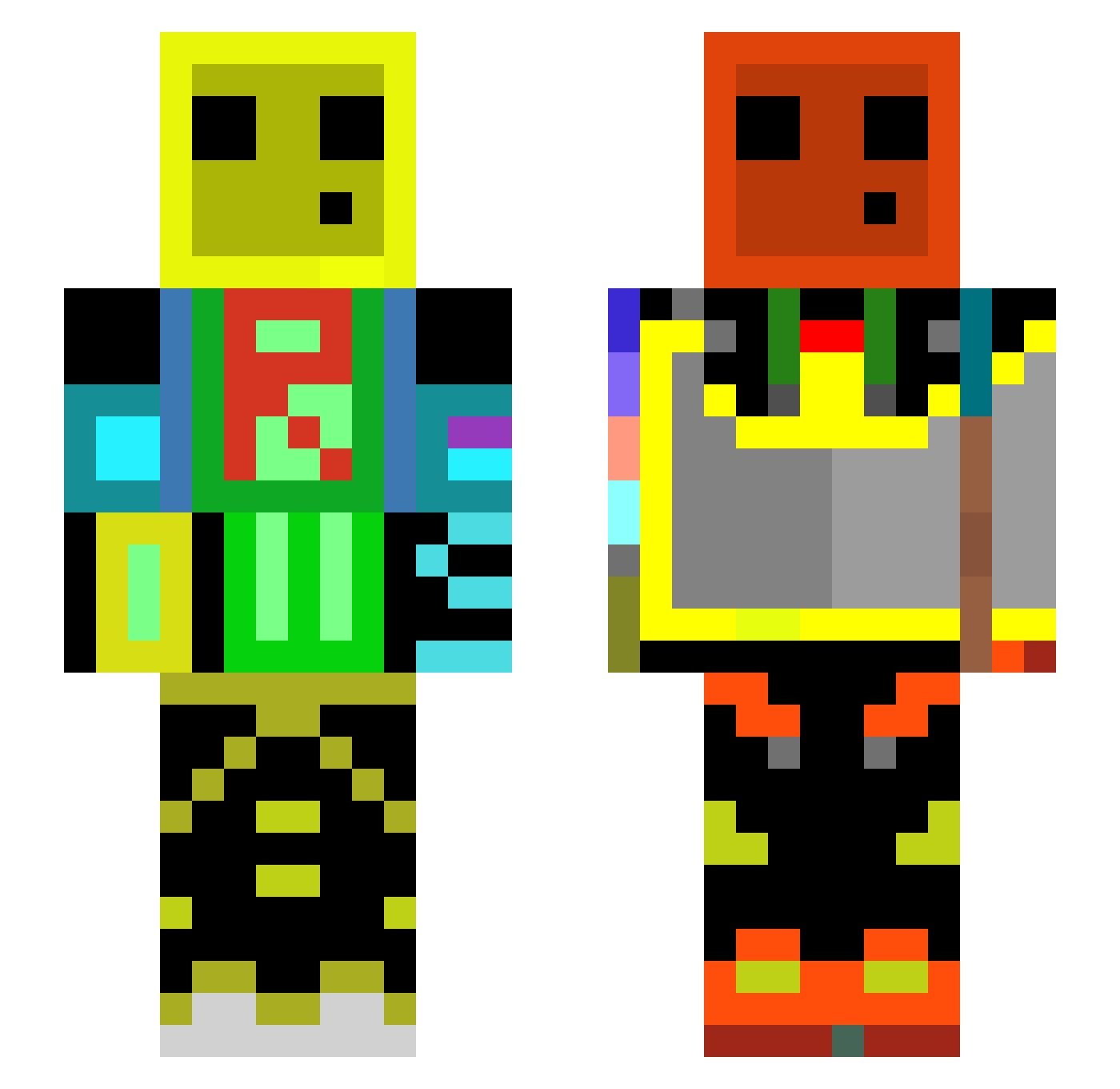 rowsoofficial Minecraft skin, front and back view