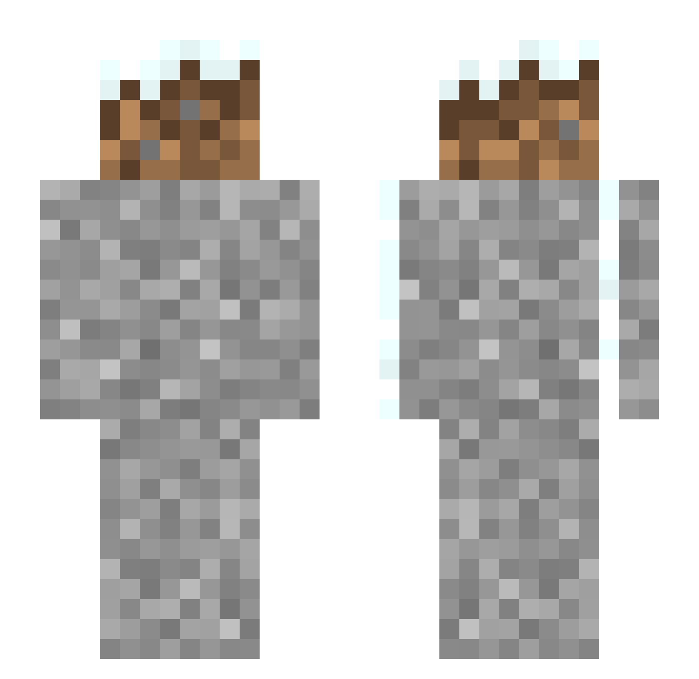 bemorekind Minecraft skin, front and back view