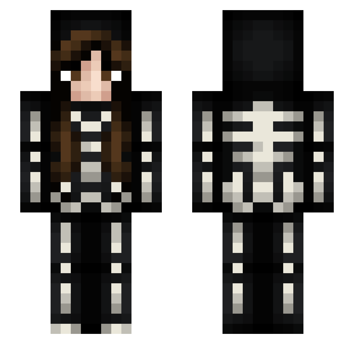 left4soulz Minecraft skin, front and back view