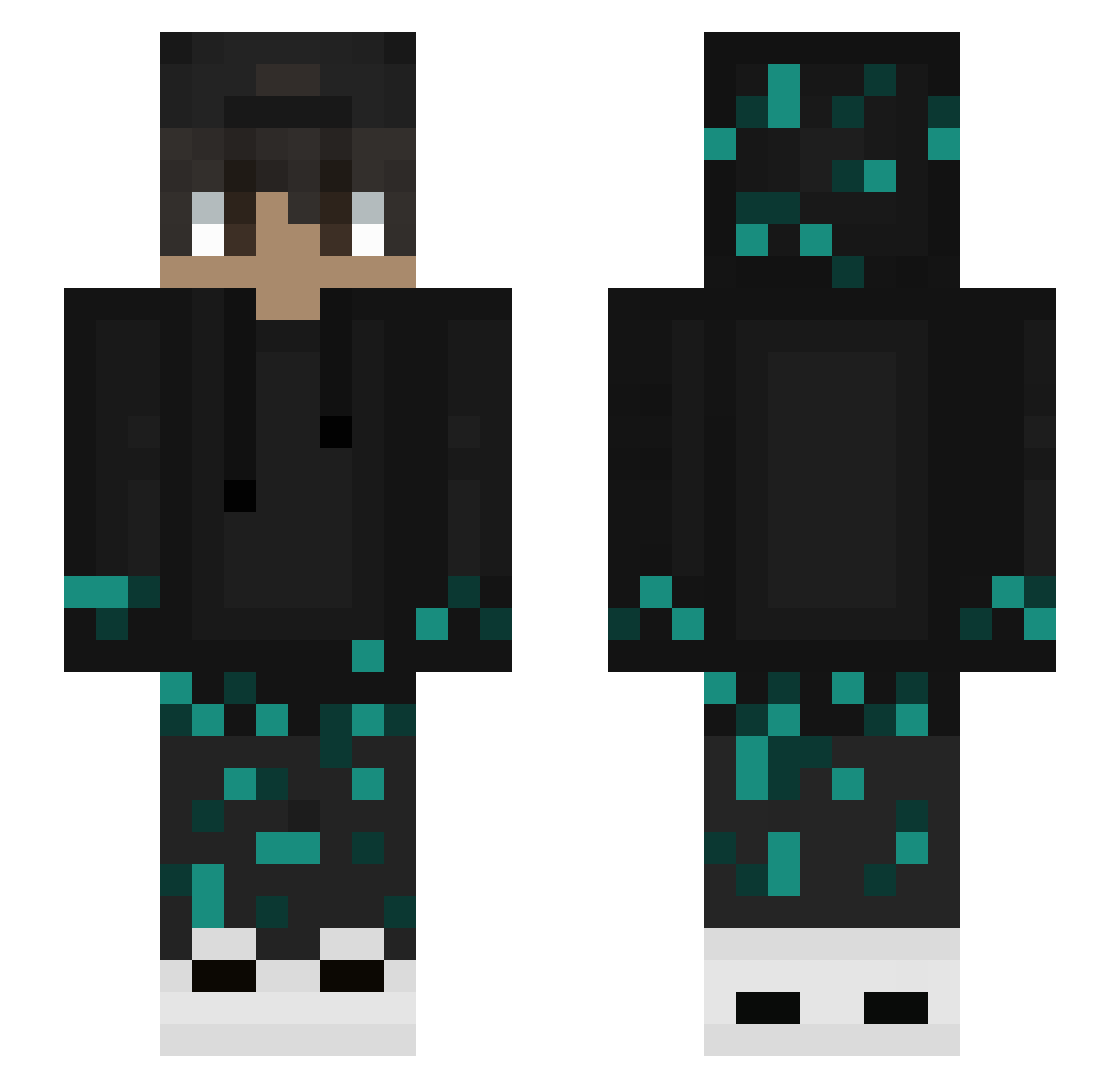 bqac Minecraft skin, front and back view