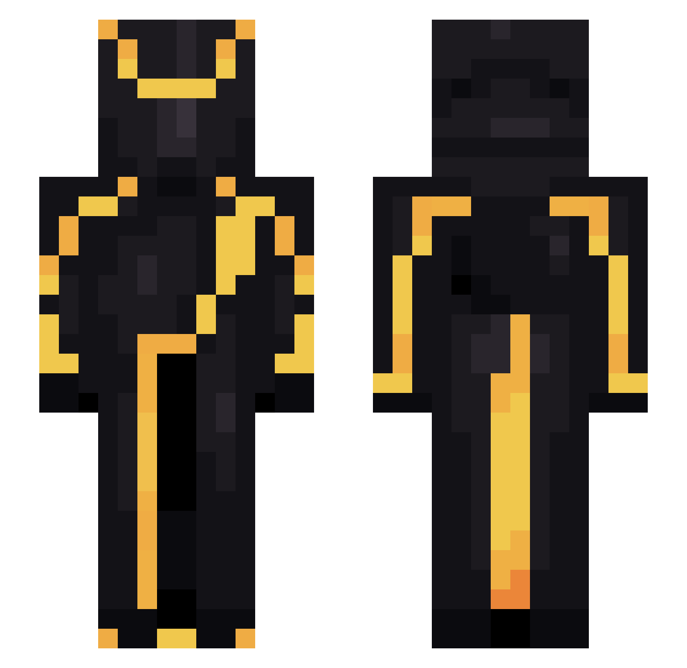 IElectry Minecraft skin, front and back view