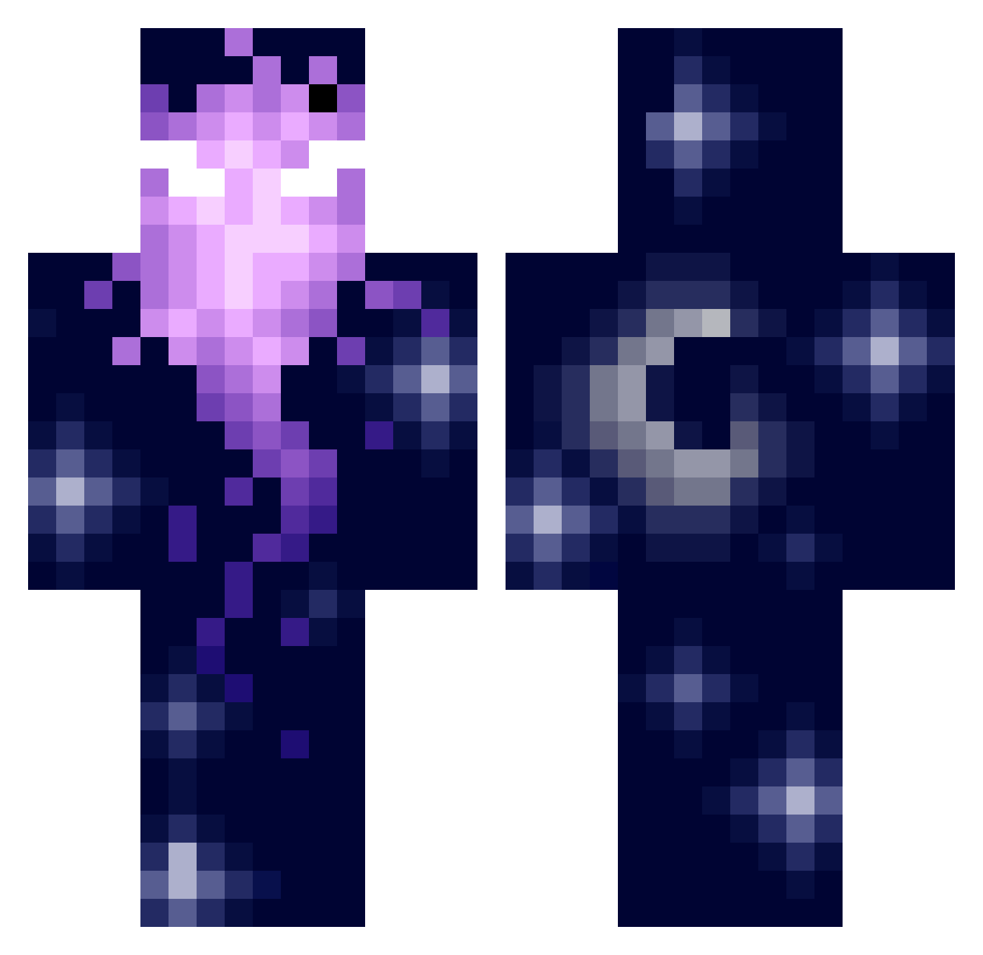 Lucky355 Minecraft skin, front and back view