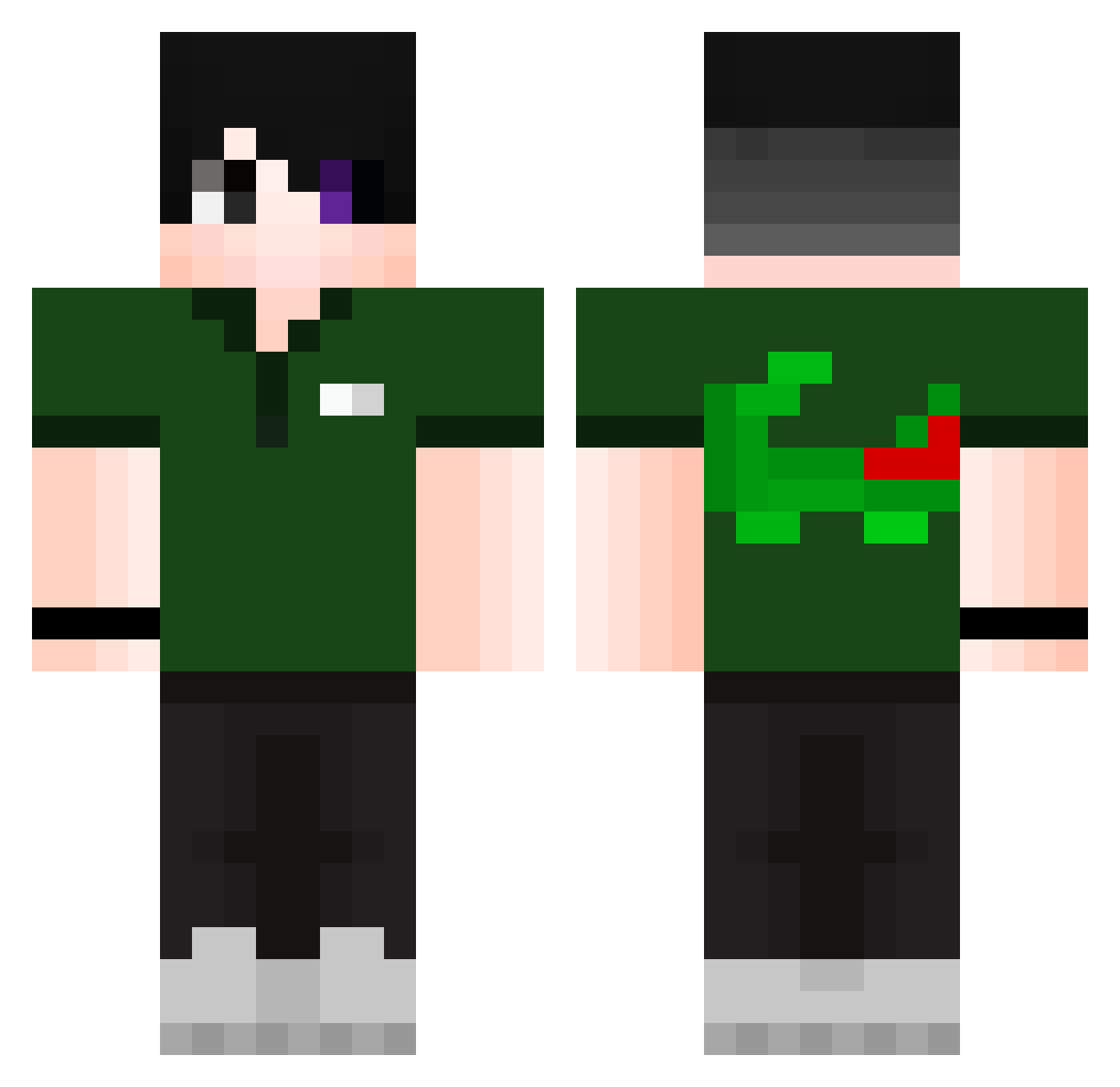 Vitiinh0FLAME Minecraft skin, front and back view