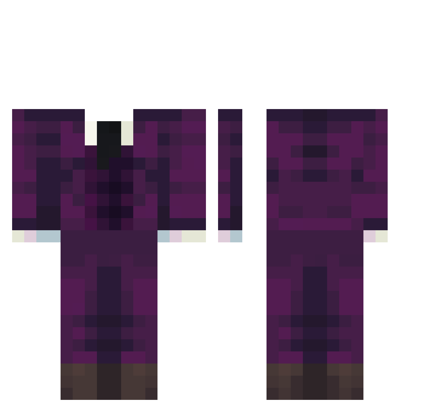 N4ZU Minecraft skin, front and back view