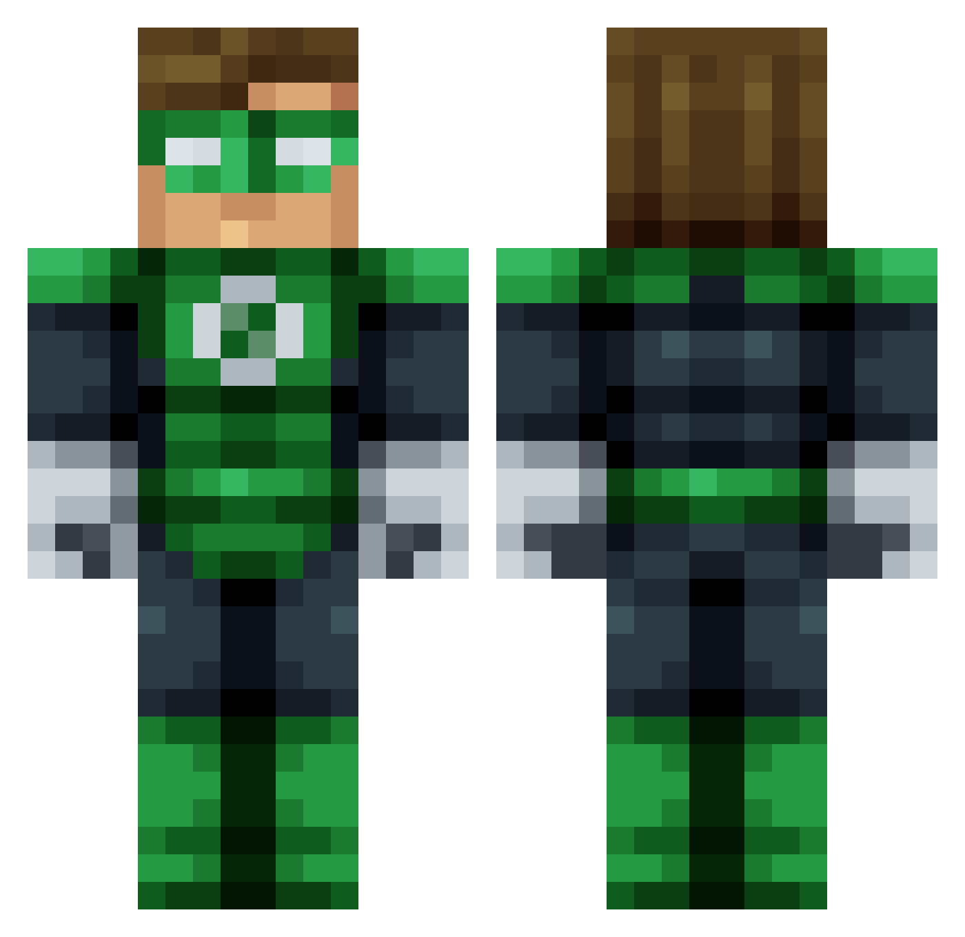 benjakim Minecraft skin, front and back view