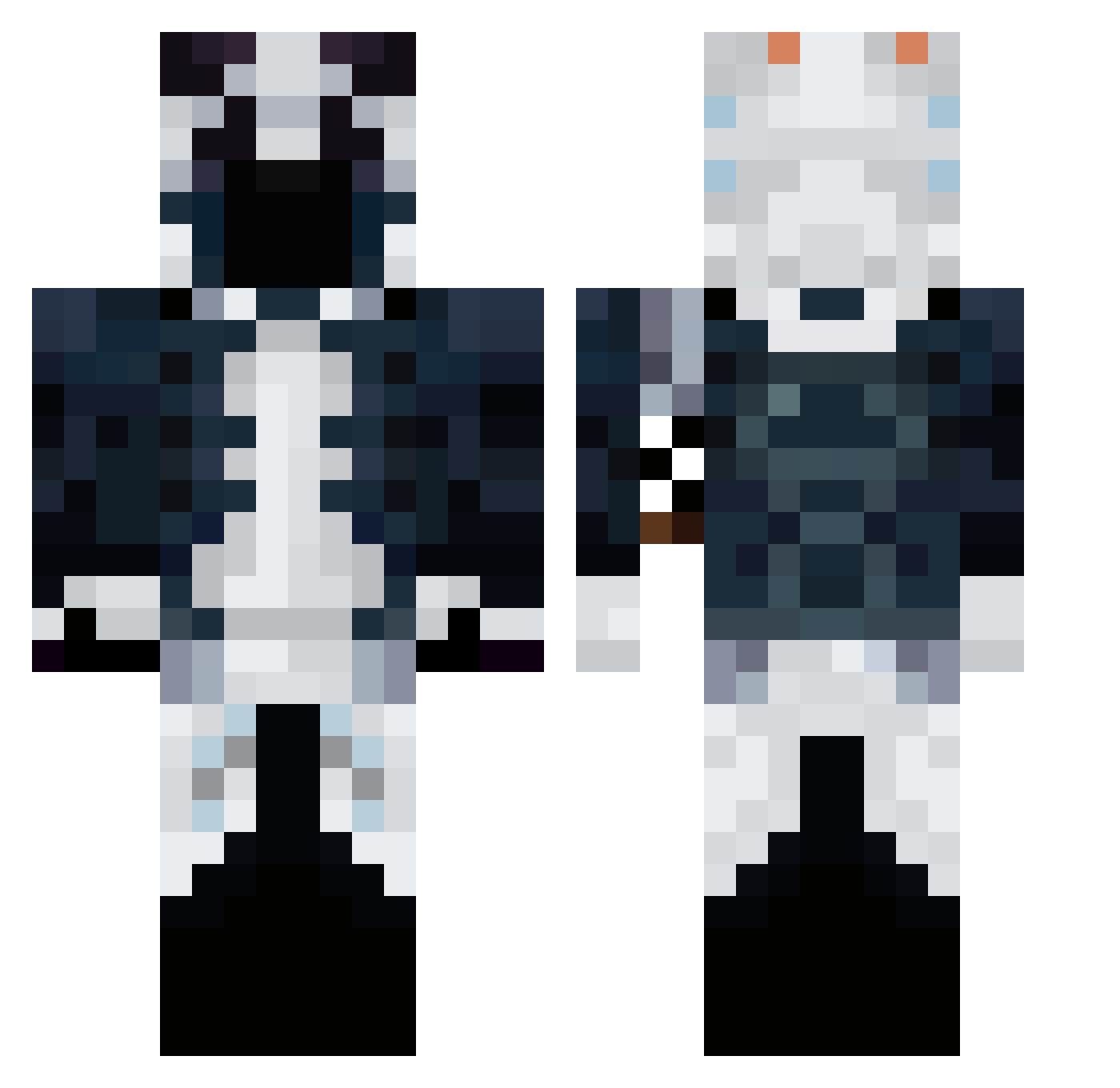 Cobalt1164 Minecraft skin, front and back view