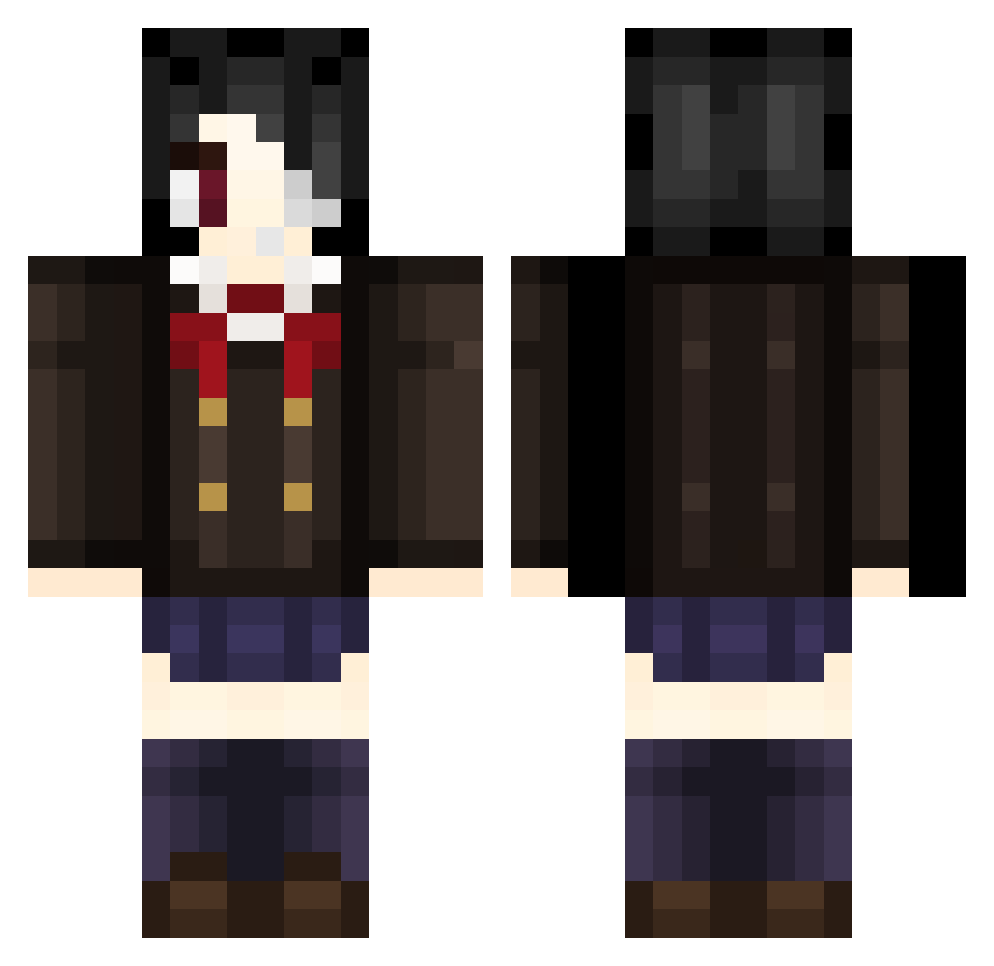 comport Minecraft skin, front and back view