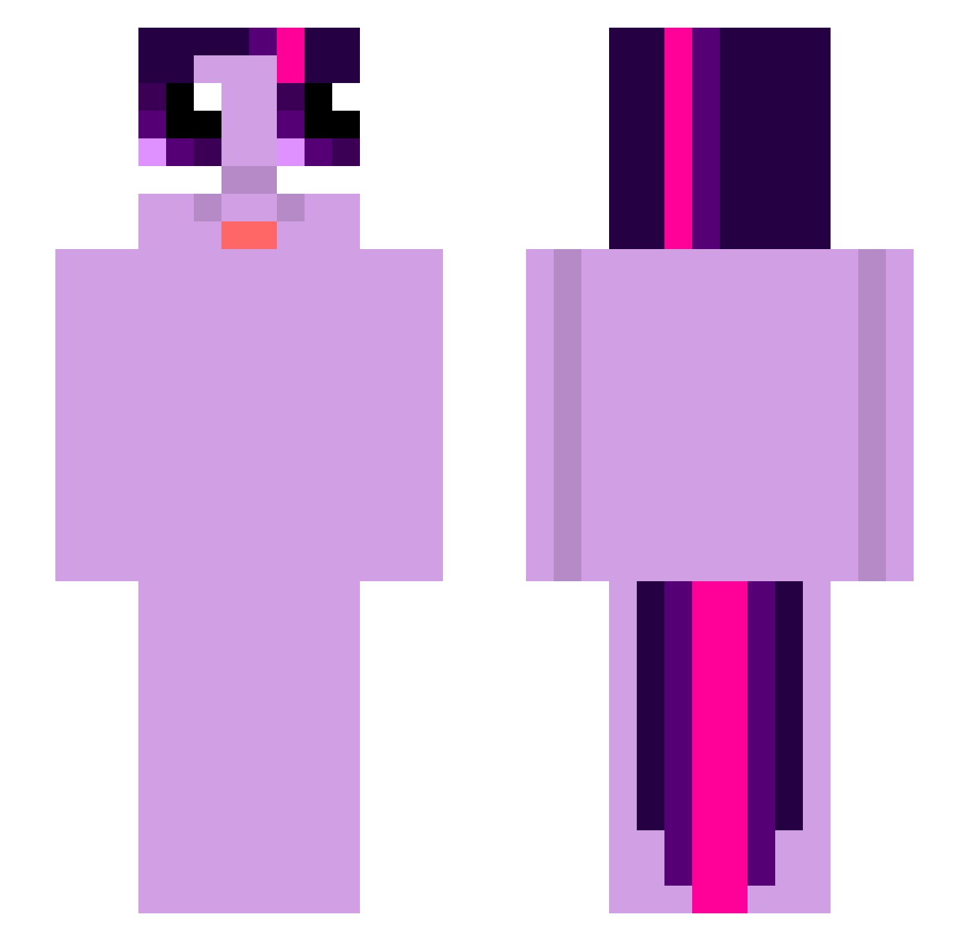 Headrest Minecraft skin, front and back view
