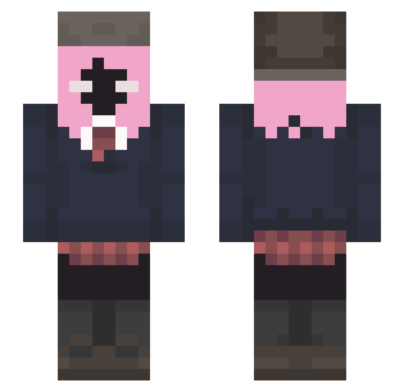 found2 Minecraft skin, front and back view