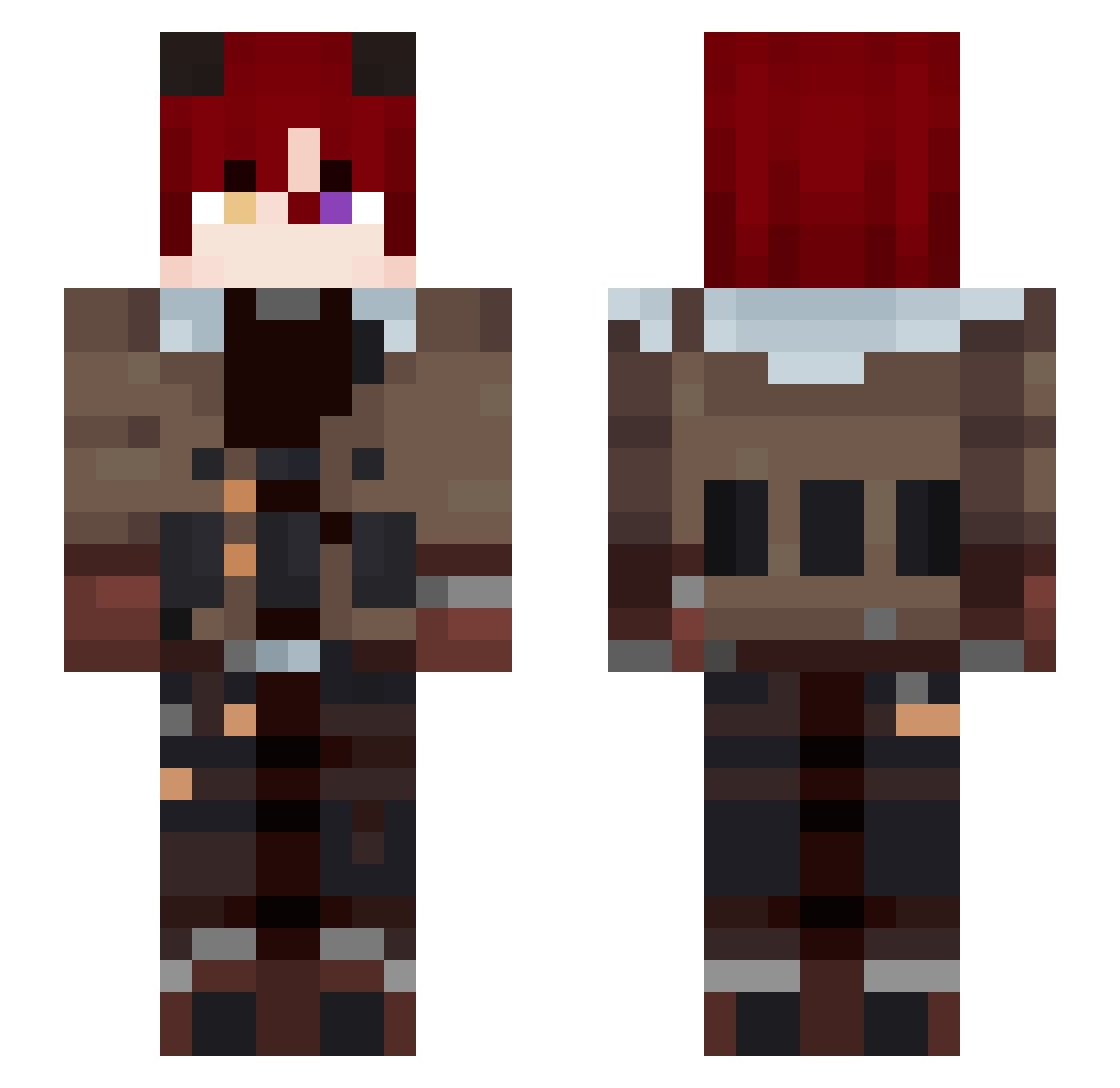 Rushiusu_Luci Minecraft skin, front and back view