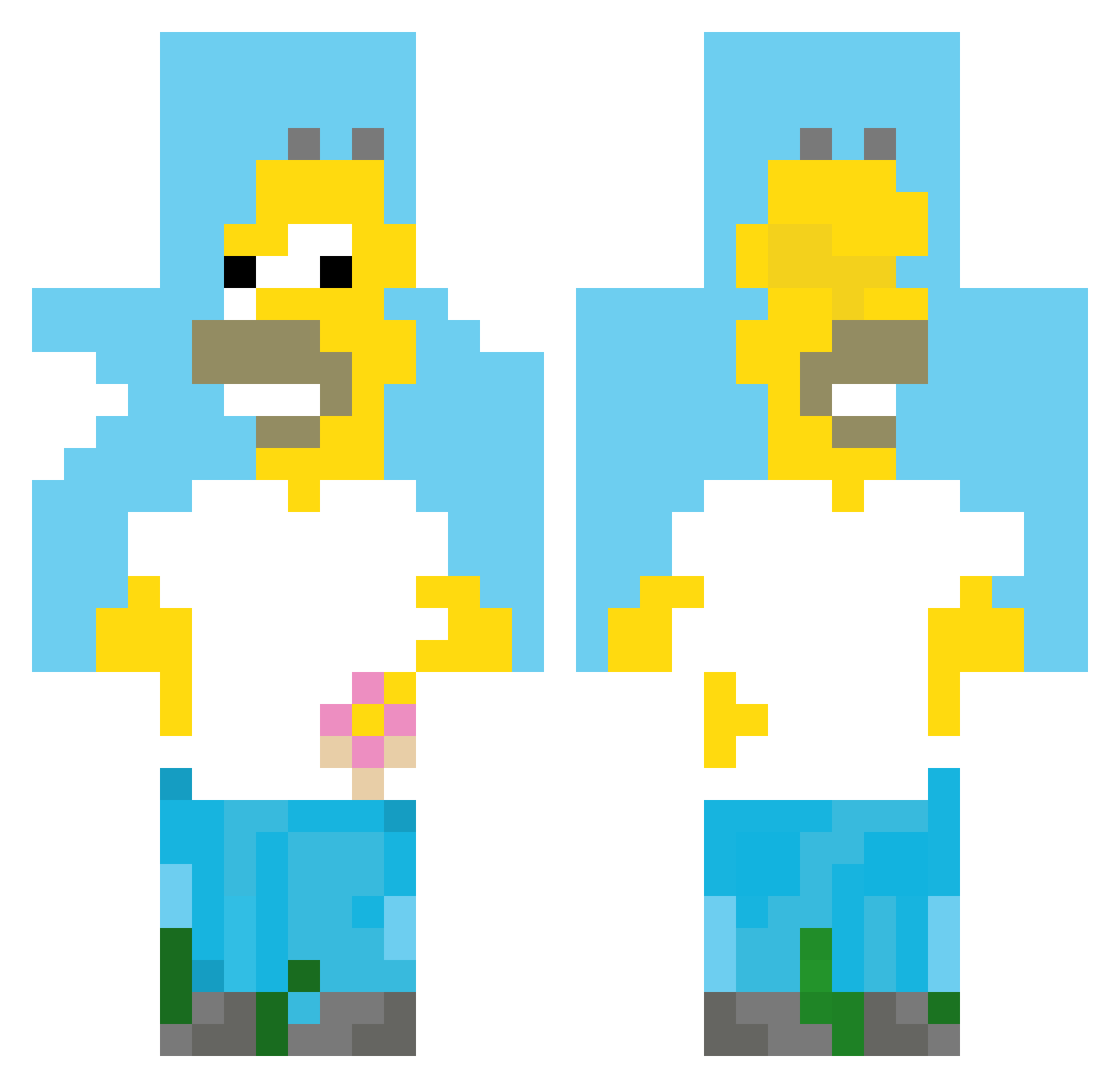 Bubbbby Minecraft skin, front and back view