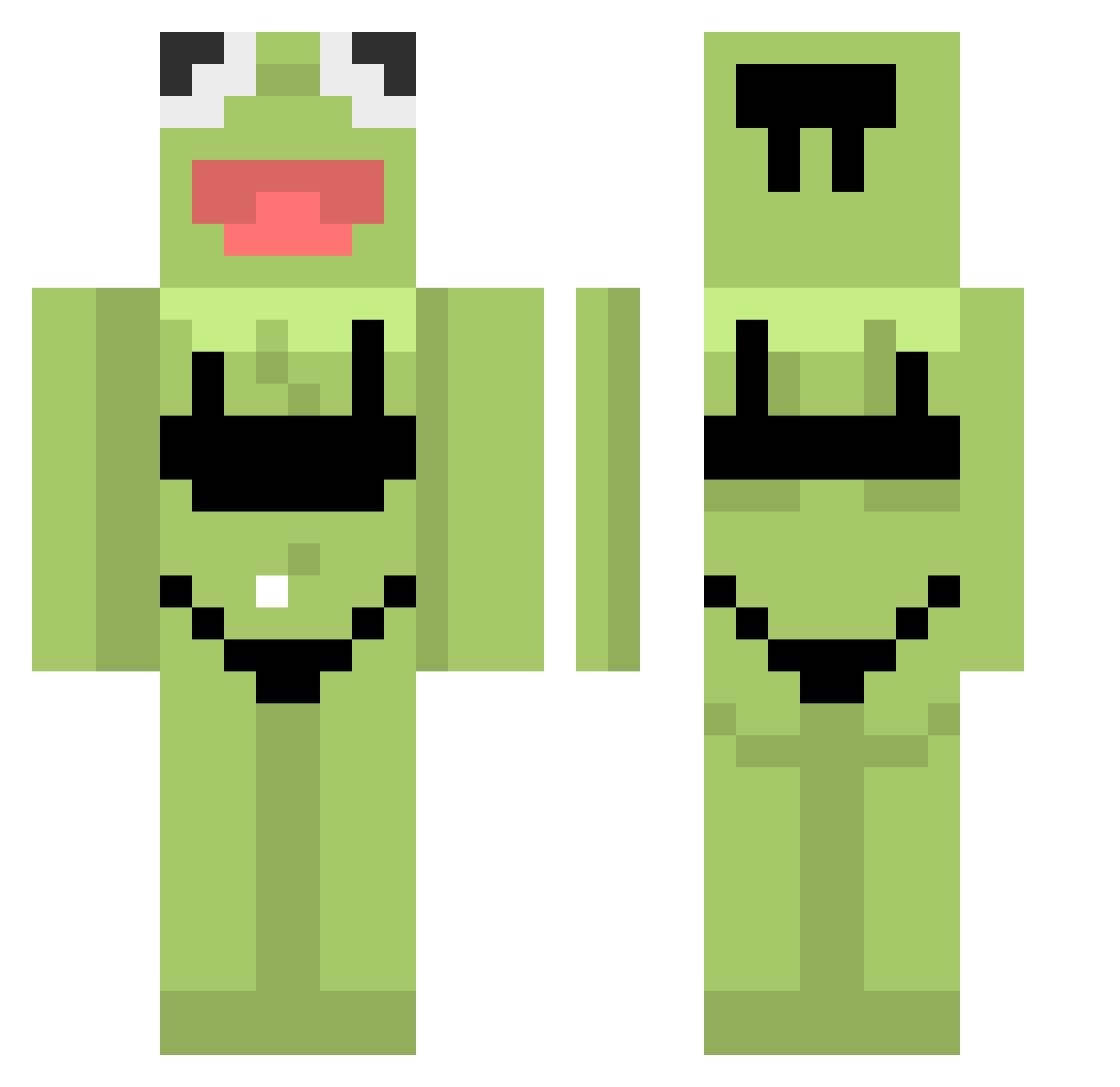 FRICKbeans Minecraft skin, front and back view