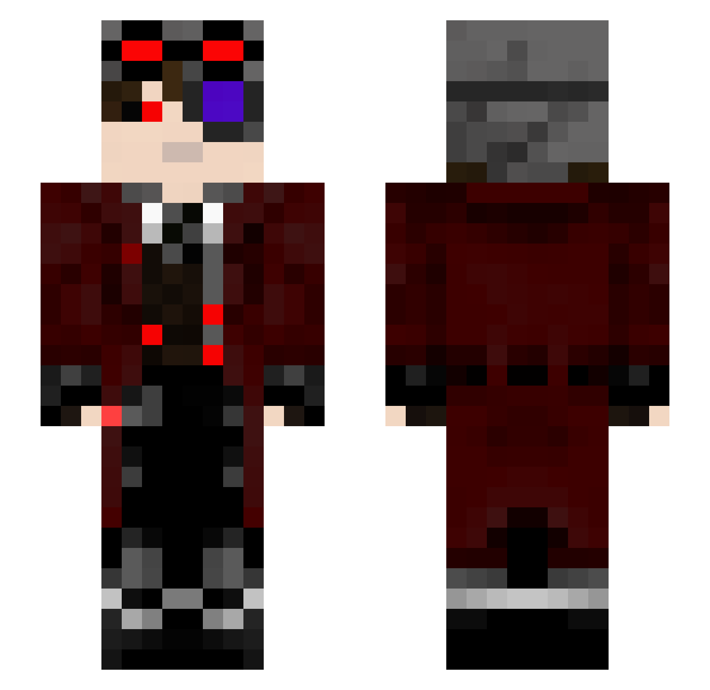 Sebastusarus Minecraft skin, front and back view