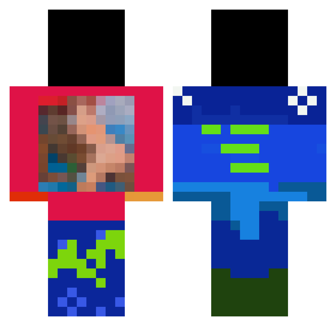 FartsoBUTT77 Minecraft skin, front and back view