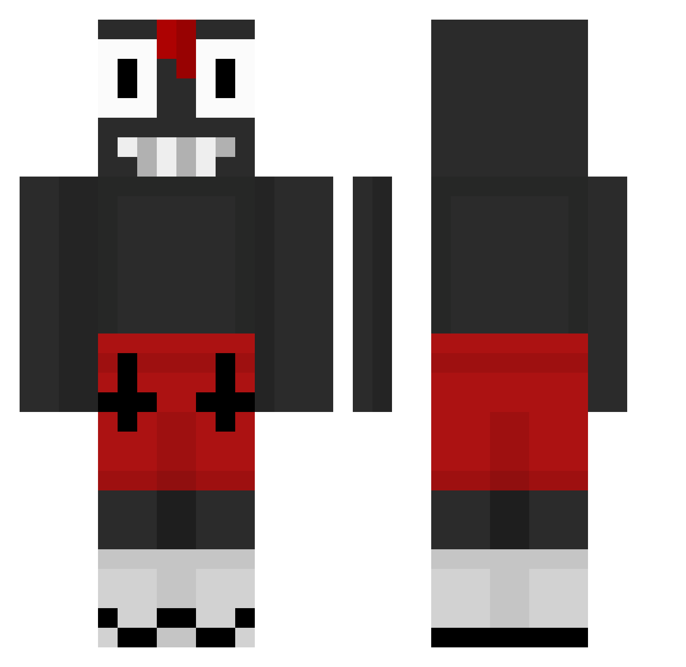 RedaplGxd Minecraft skin, front and back view